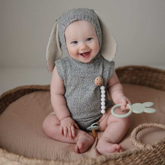Mushie - Baby Silicone Teether (Bunny Sage)