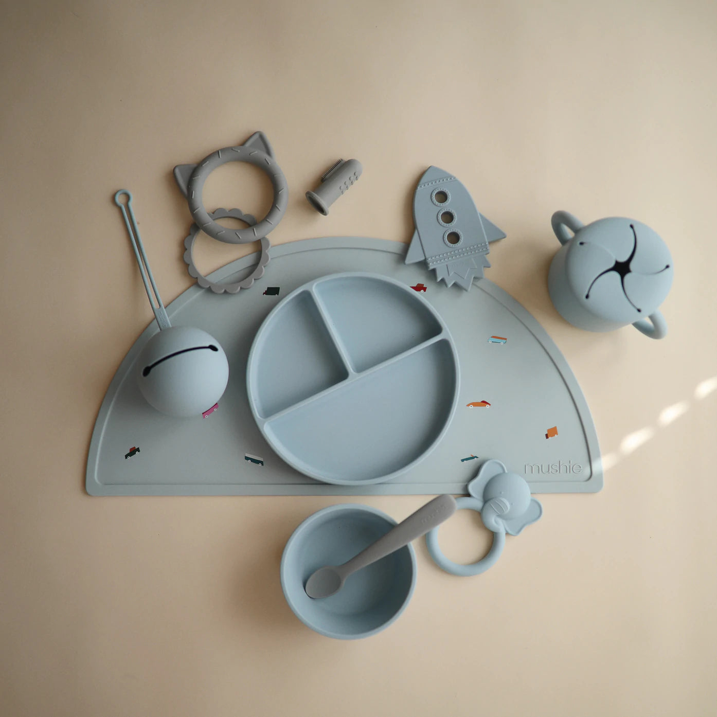 Mushie Mushie - Baby Rocket Teether ( Cloud Blue) Comforter & teether