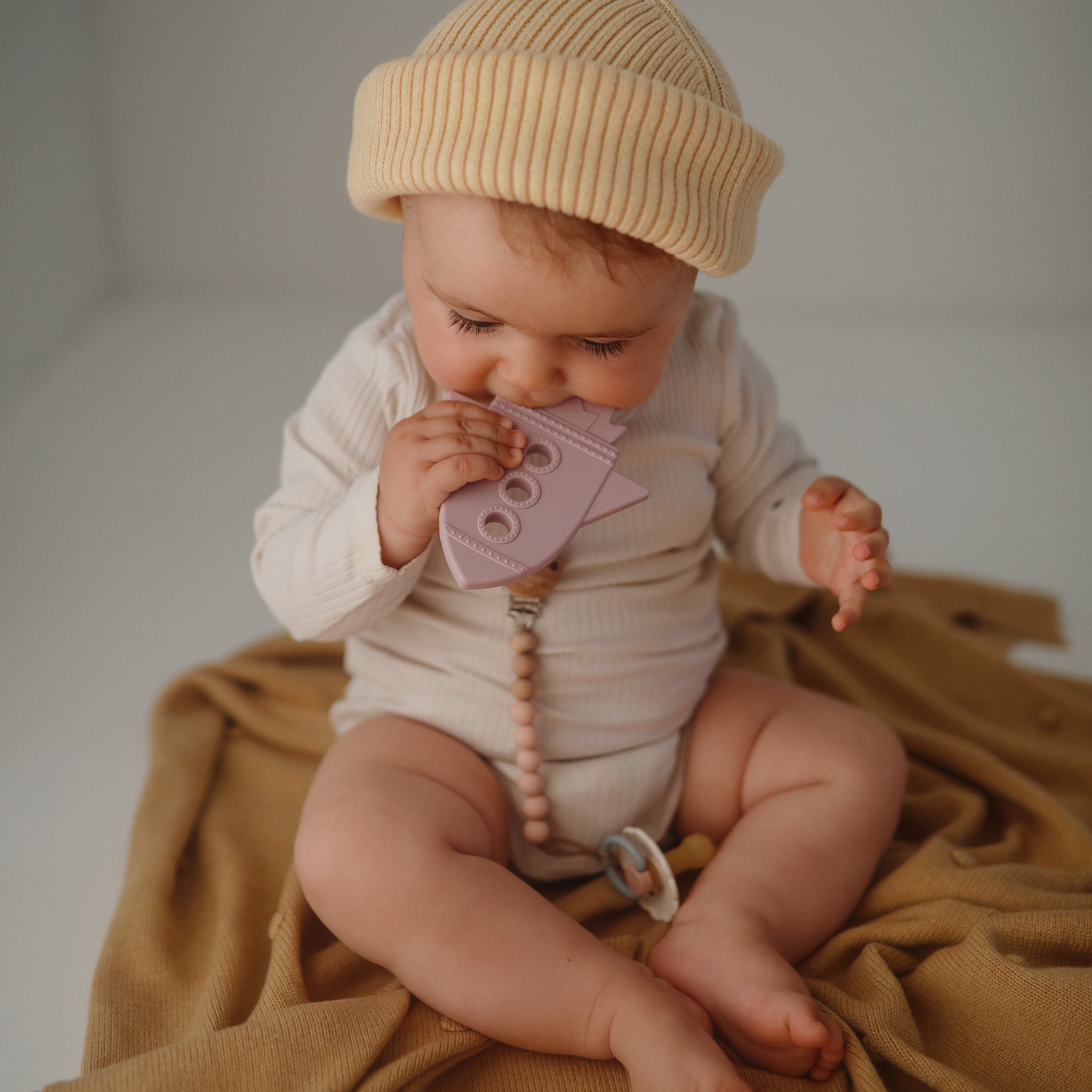 Mushie Mushie - Baby Rocket Teether ( Cloud Blue) Comforter & teether