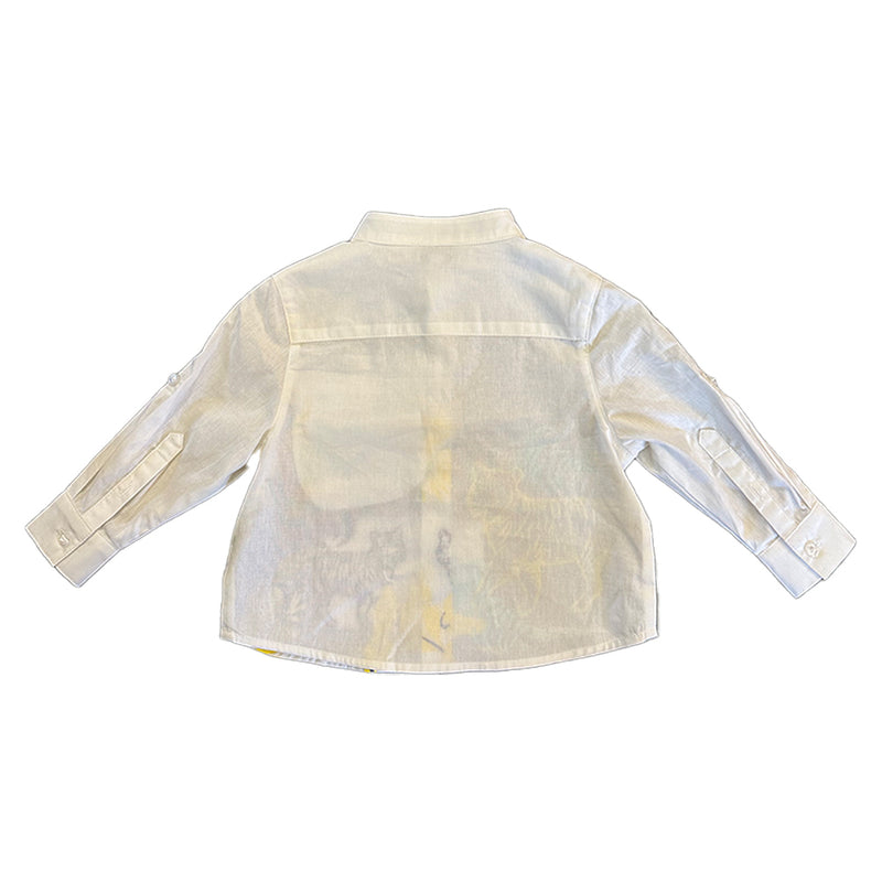 Vauva SS23 Safari - Boys Forest Print Cotton Long Sleeve Shirt-product image back
