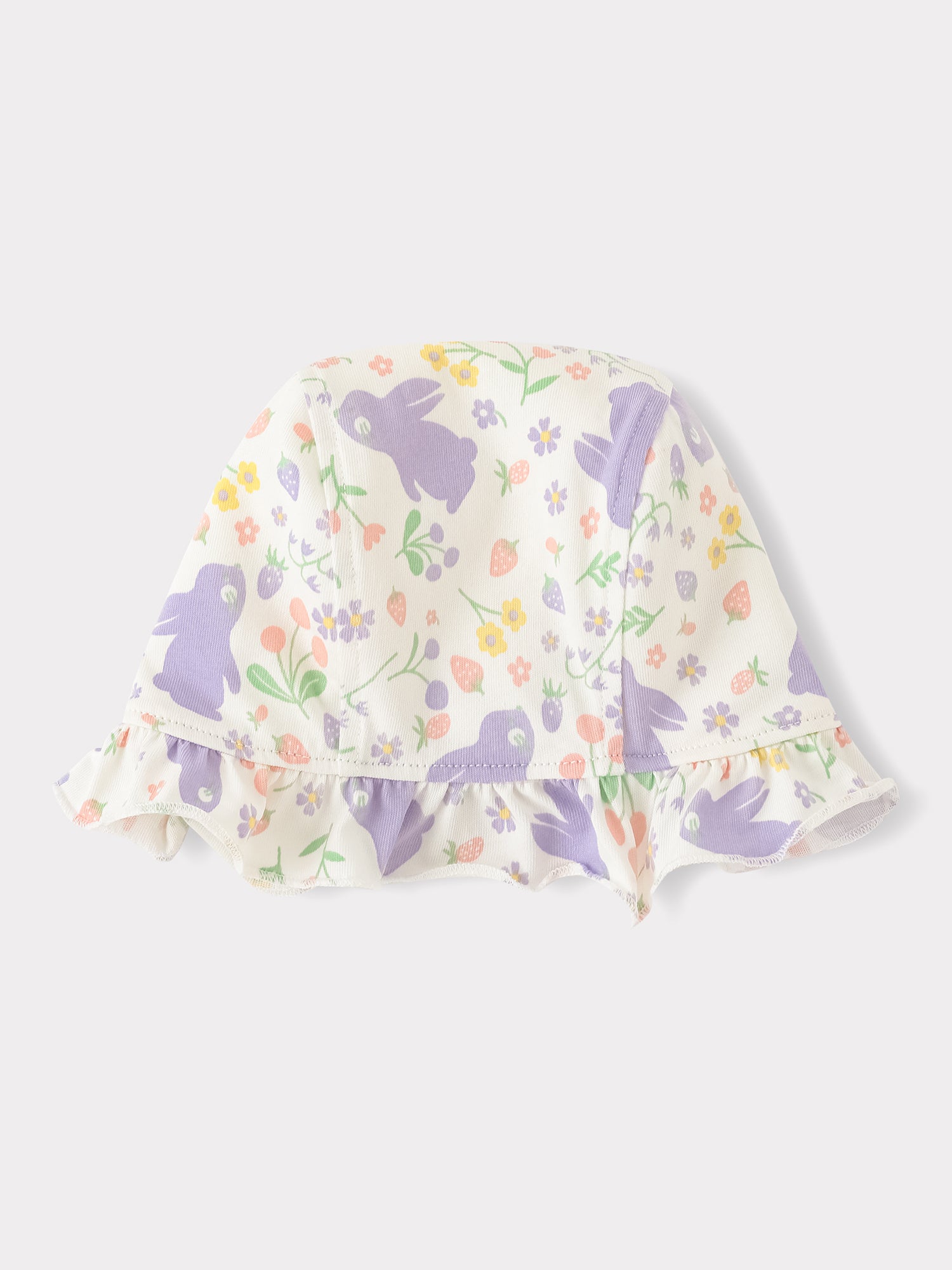 Baby All-Over Bunny Print Ruffle Hat