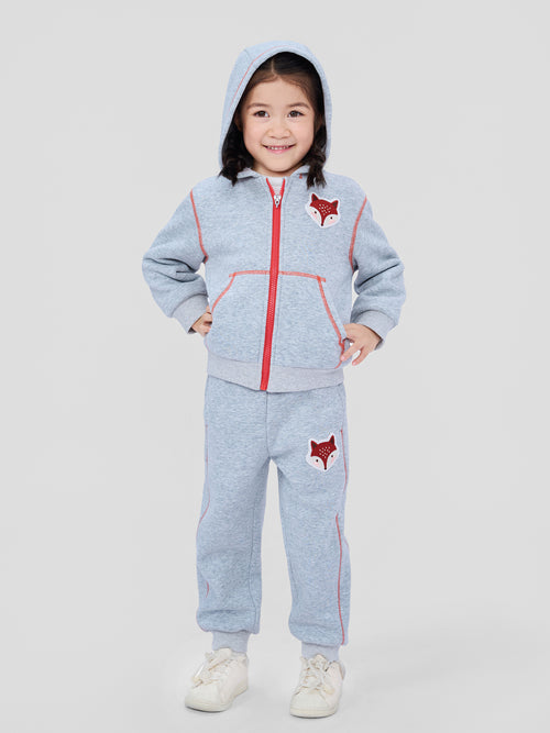 Kids Fox Patch Fleece-Lined Jogger Pants