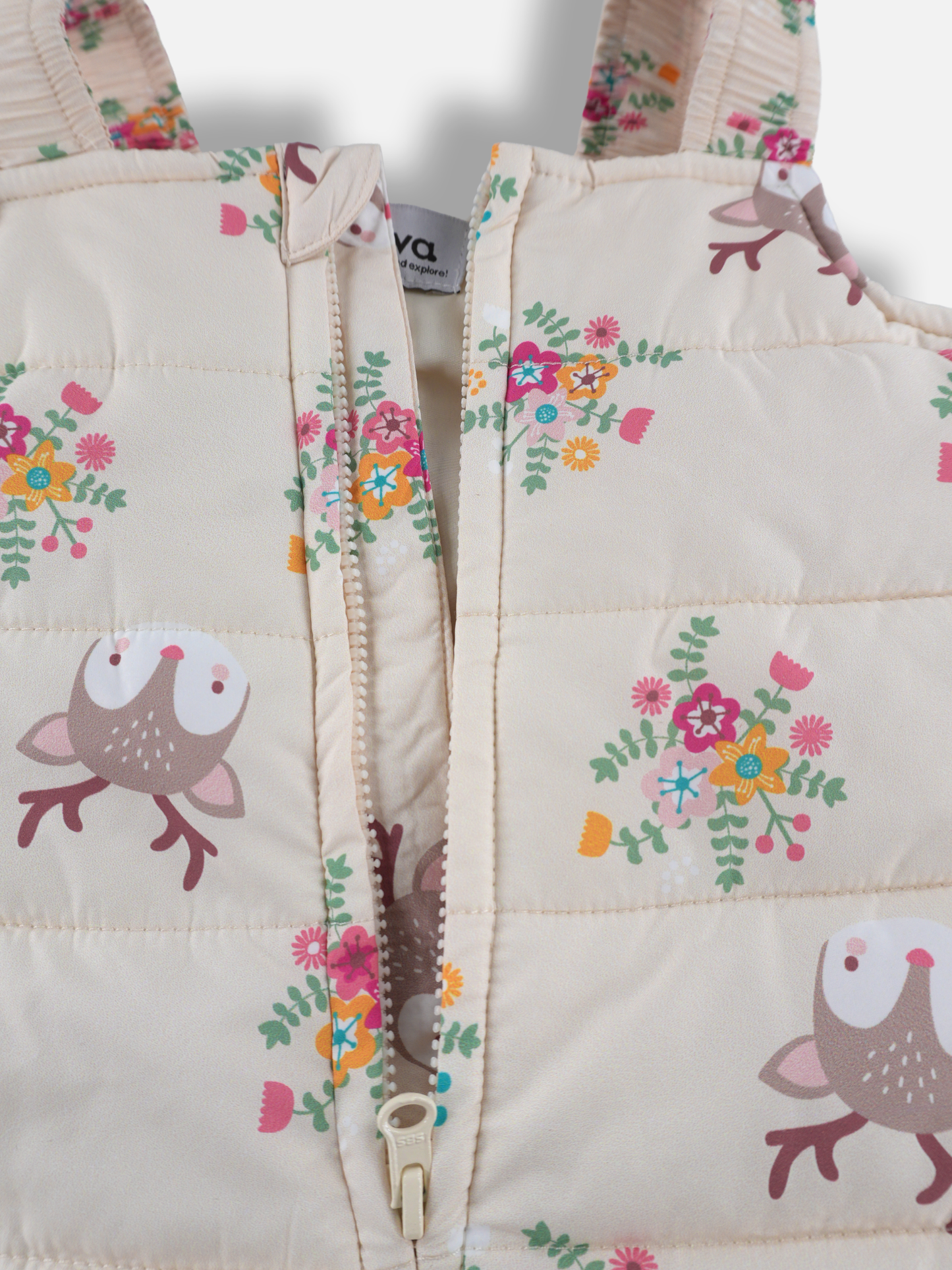 Baby Girls Woodland Quilted Dungarees