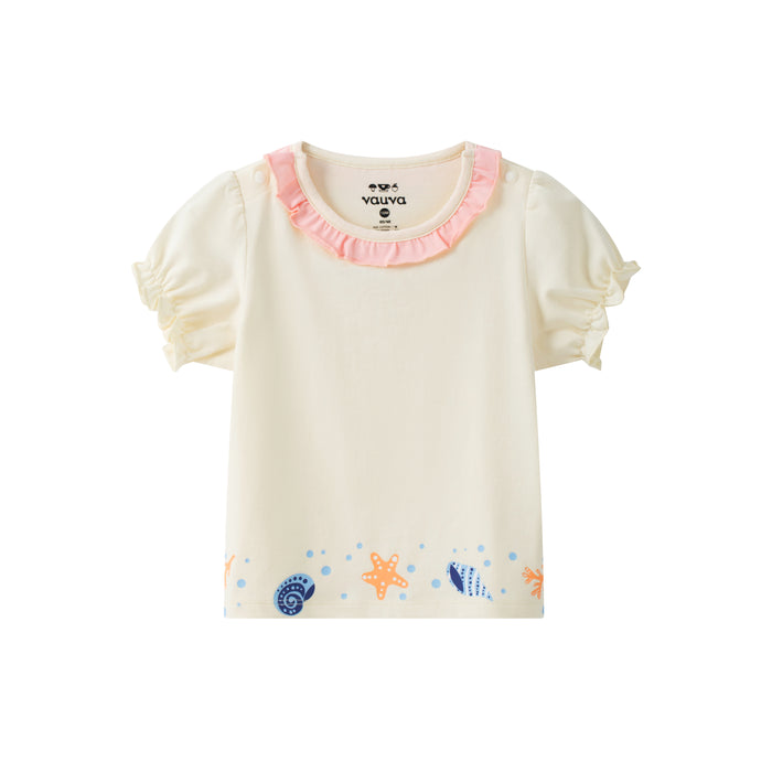 Vauva SS24 - Organic Cotton Baby Girl's T-shirt Plain White