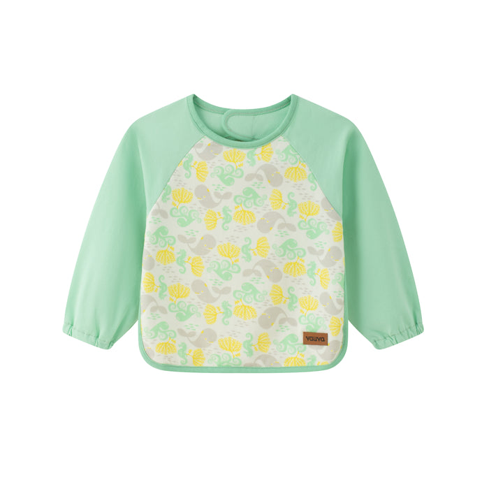 Vauva SS24 - Baby Girl's Organic Cotton Long Sleeves Bib Pastel Green