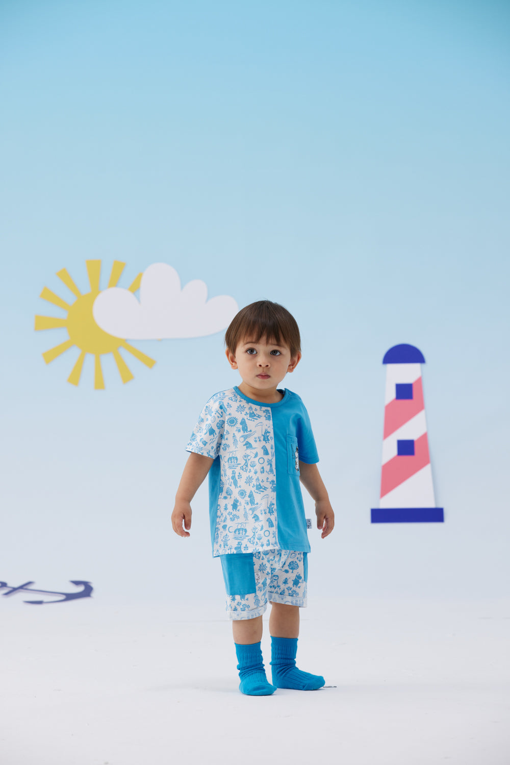 Vauva x Moomin Vauva x Moomin - Baby Boy MoominPapa Embroidered Top & Shorts Set Top & Bottom Set