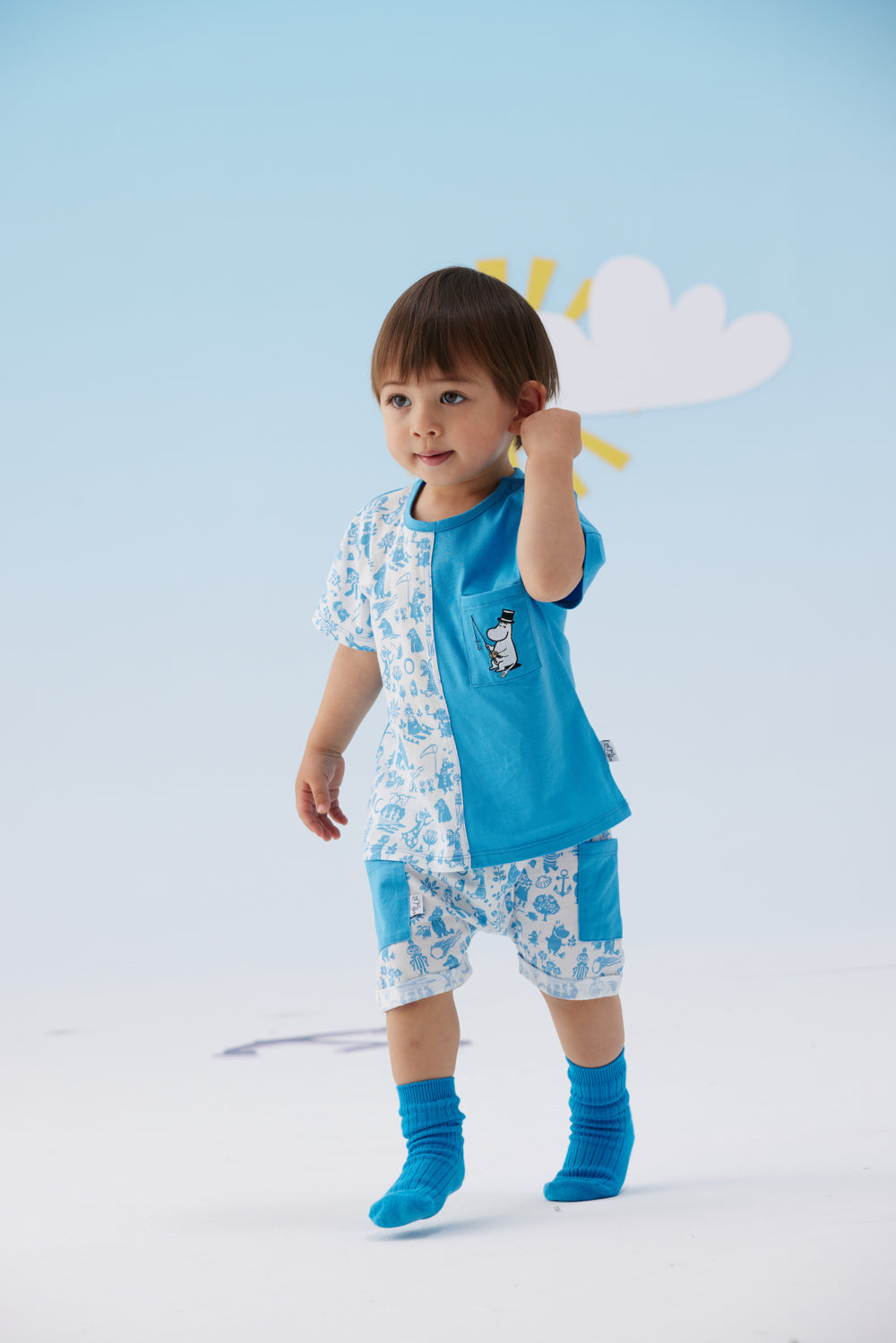 Vauva x Moomin Vauva x Moomin - Baby Boy MoominPapa Embroidered Top & Shorts Set Top & Bottom Set