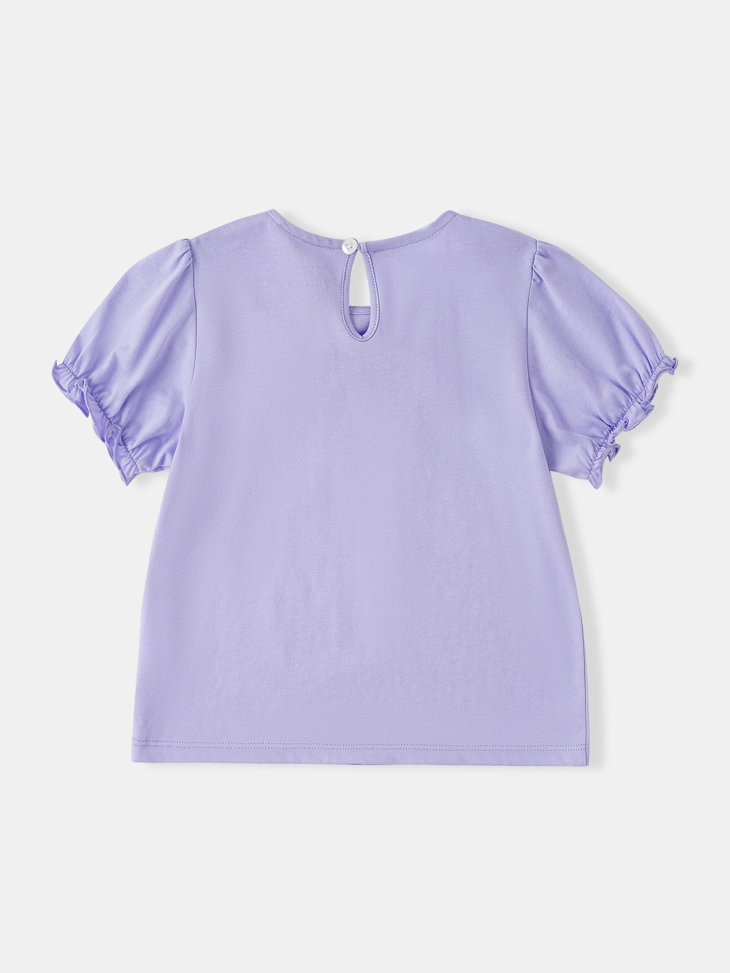 Kid Signature Collar Short Sleeve Bunny Print Tee