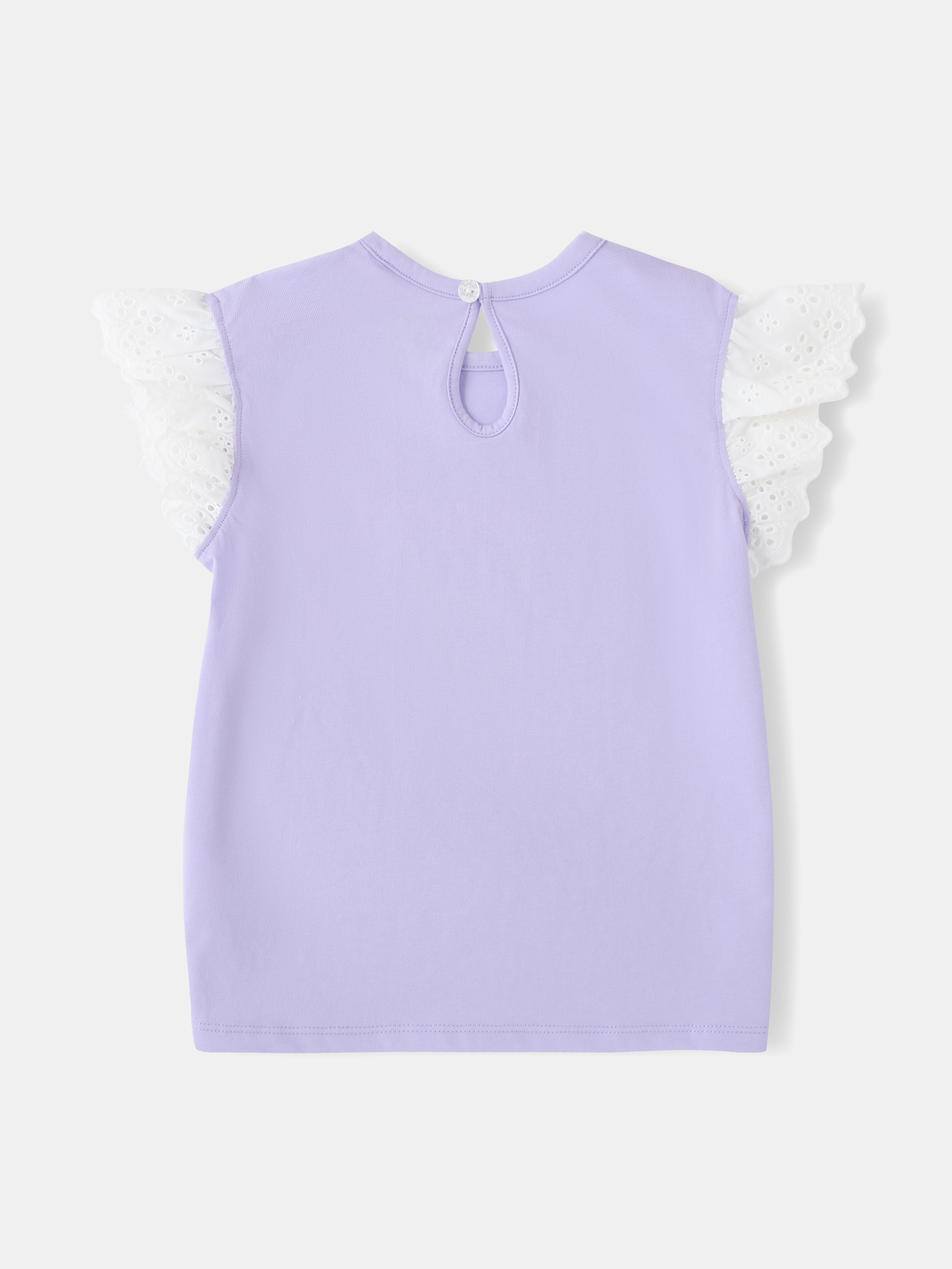 Girls Lace Cap Sleeve Bunny Print Tee