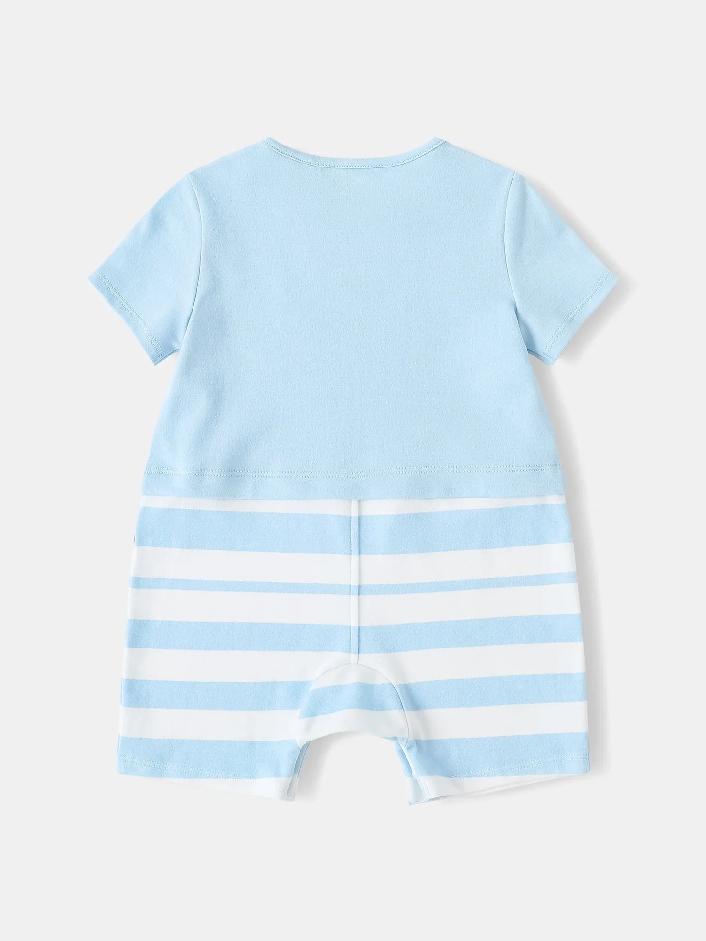 Baby Short Sleeve Watermelon Print Two-Tone Romper
