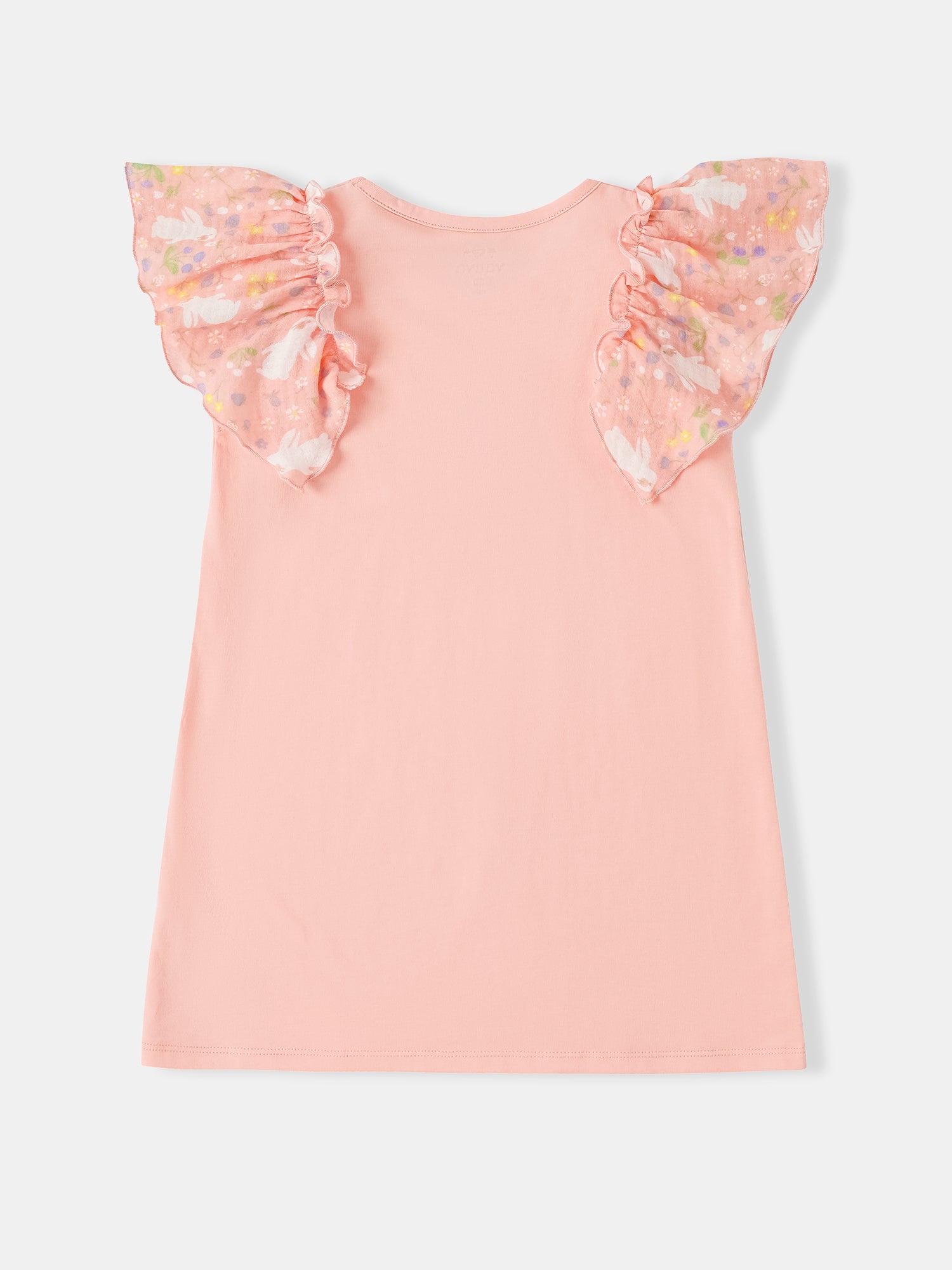 Kid Ruffle Cap Sleeve Bunny Print Dress