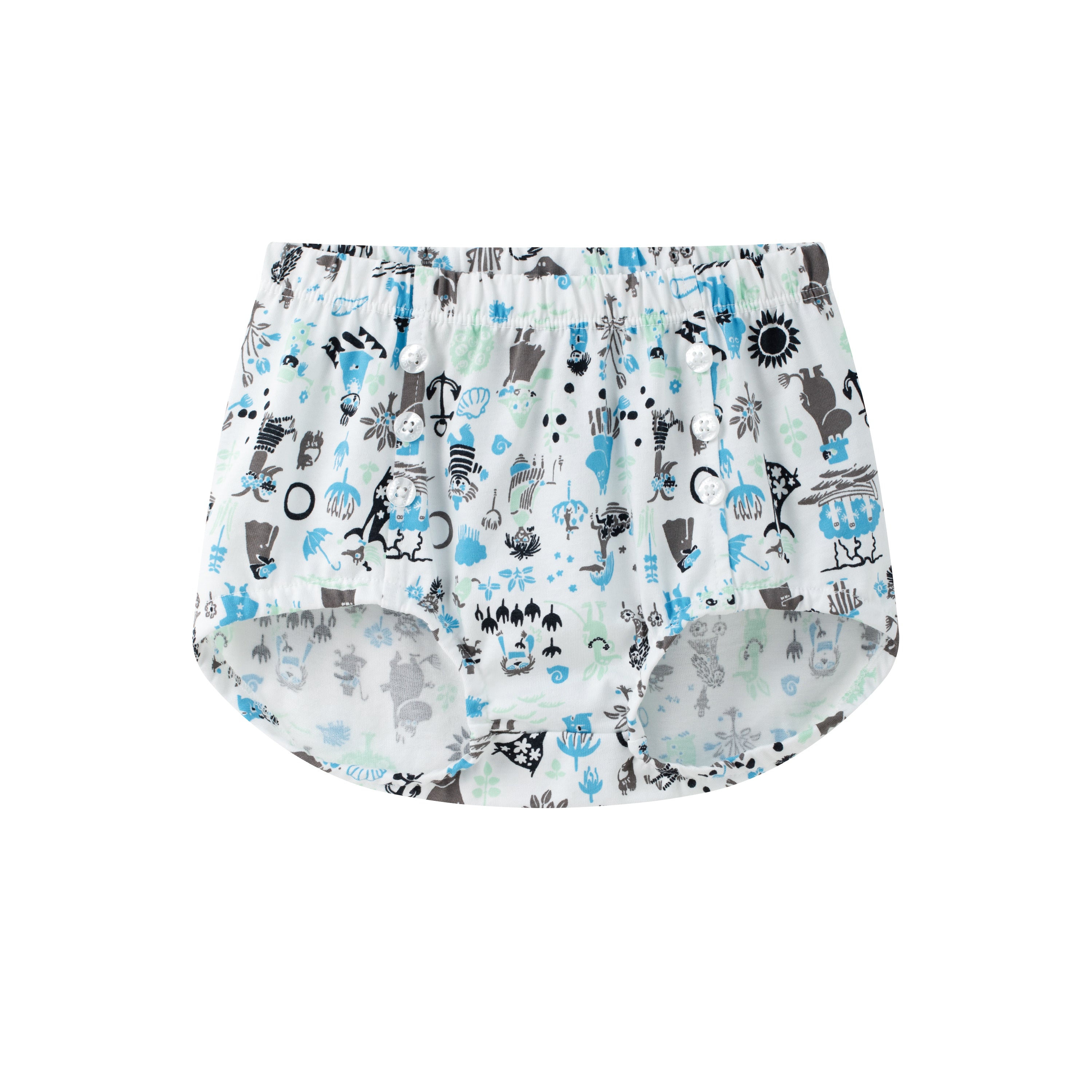 Vauva x Moomin Vauva x Moomin - Baby Boy All Over Print Collar Top & Bottom Set - Pastel Green Top & Bottom Set