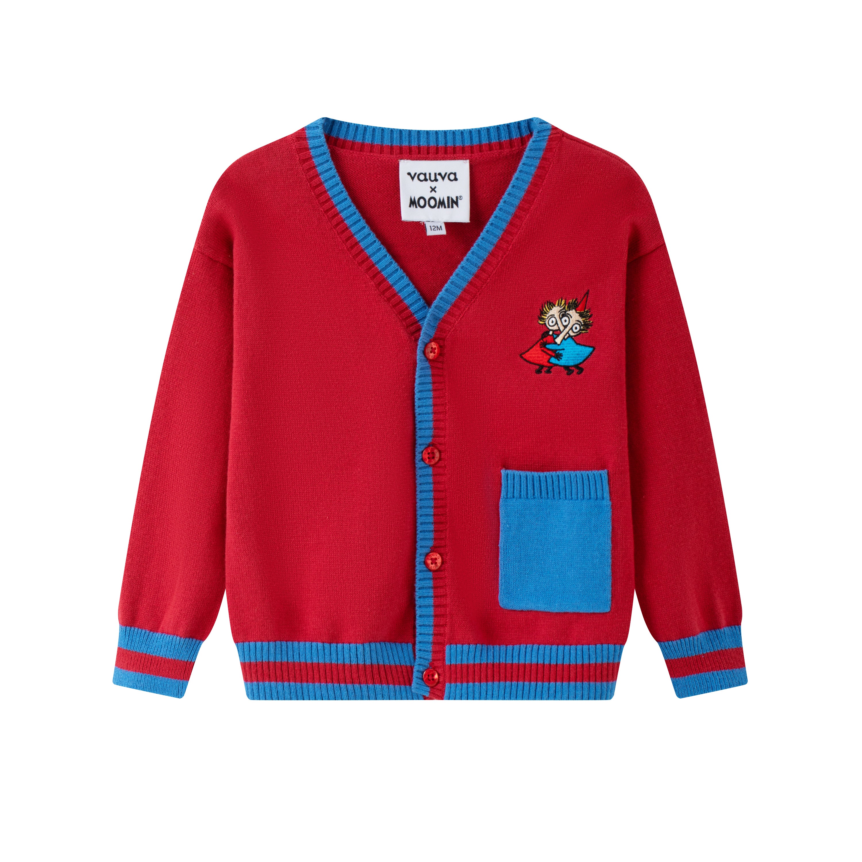 Vauva x Moomin Vauva x Moomin - Baby Thingumy & Bob Embroidered Cardigan (Red) CARDIGAN