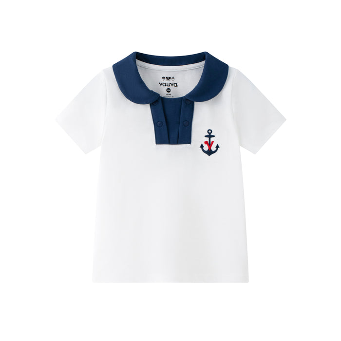 Vauva SS24 - Baby Sailor Style T-Shirt & Shorts Set (Blue/White)
