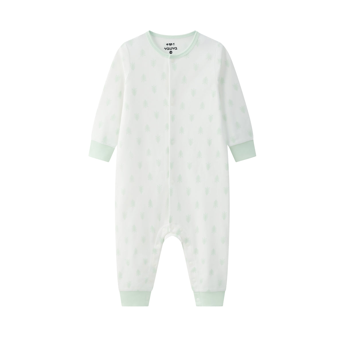 Vauva BBNS - Baby Anti-bacterial Organic Cotton Long-sleeved Romper 2-pack (Green/Strips)