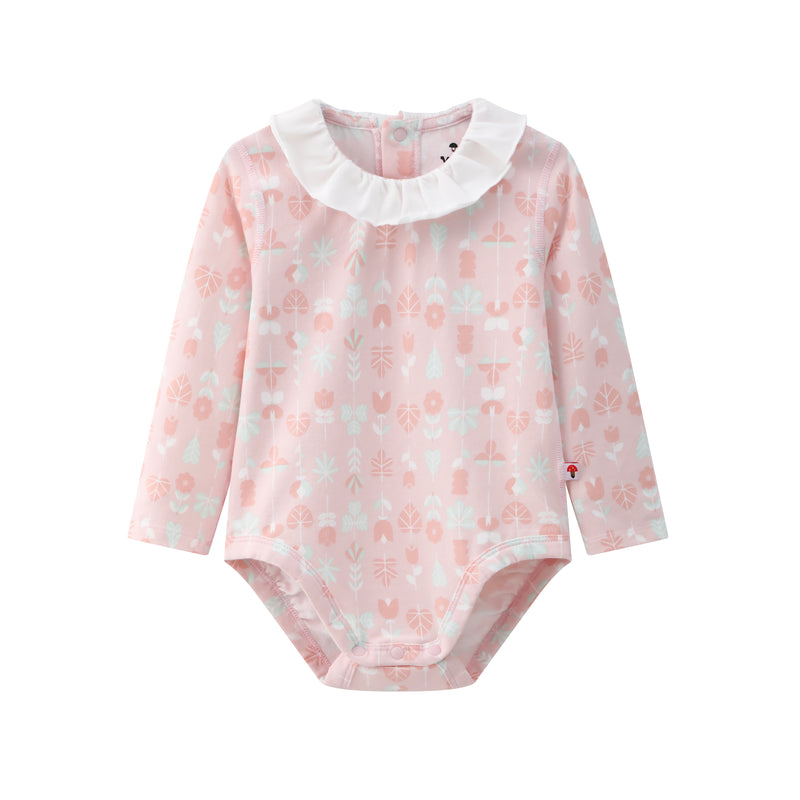 Vauva BBNS - Organic Lotus Collar Floral Cotton Bodysuits (2-pack)