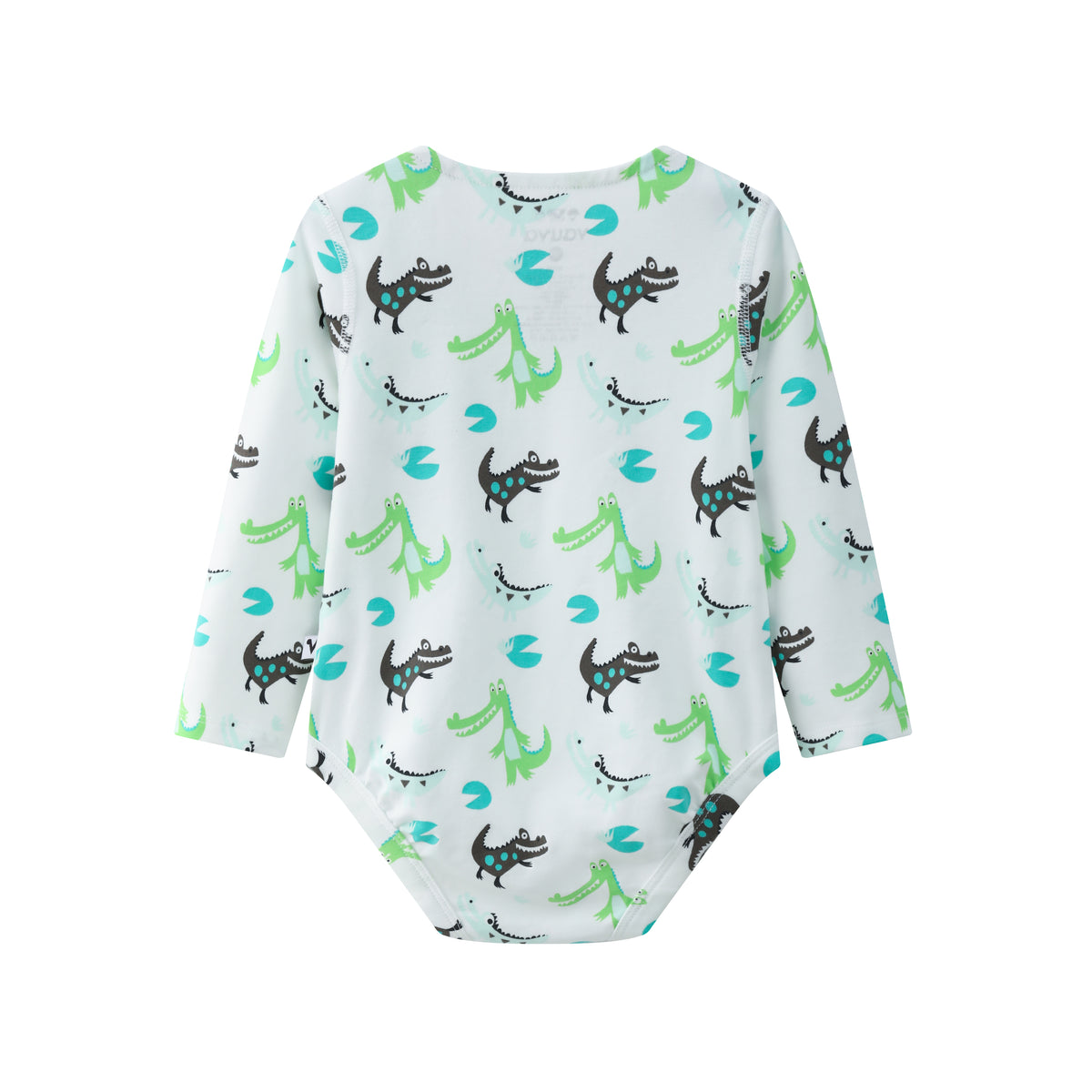 Vauva BBNS - Organic Cotton Crocodile Print Square Neck Long-Sleeved Bodysuits (2-pack)