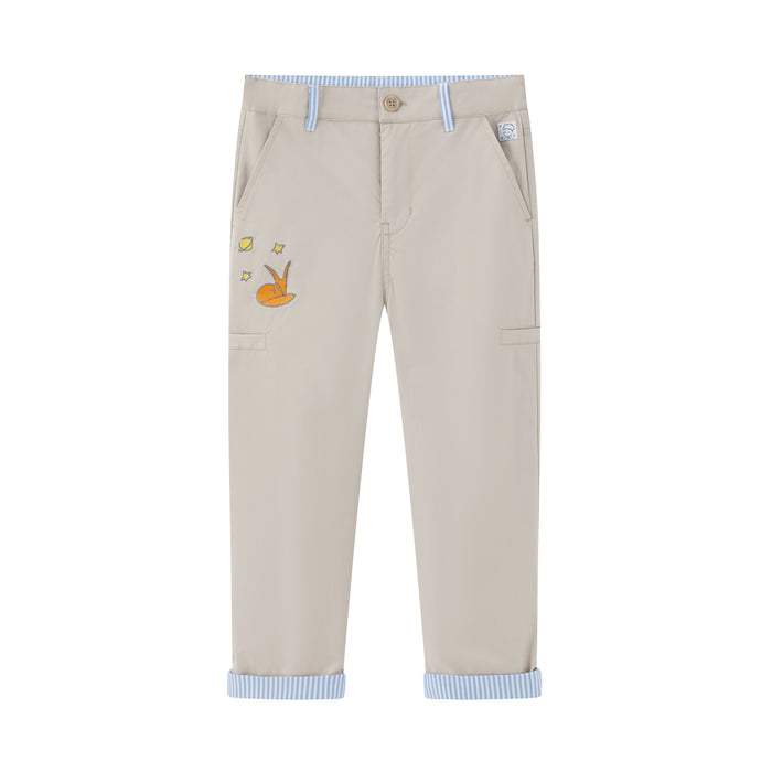 Vauva x Le Petit Prince - Toddler Boy Strength Cotton Twill Little Fox Single Print Pants - Beige 130cm