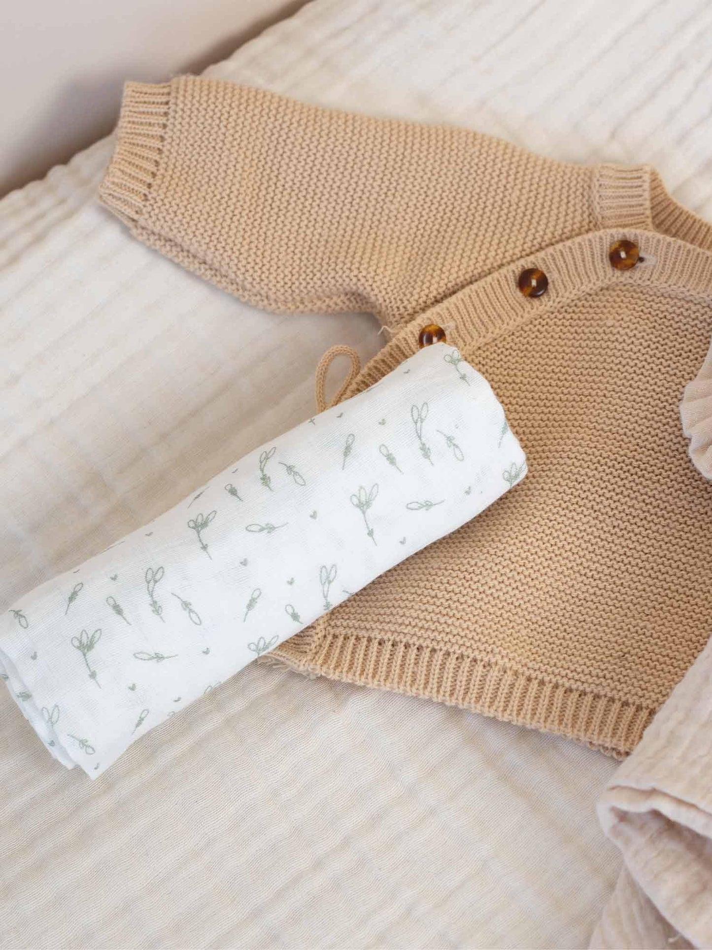 Muslin Baby Blanket - Leaves