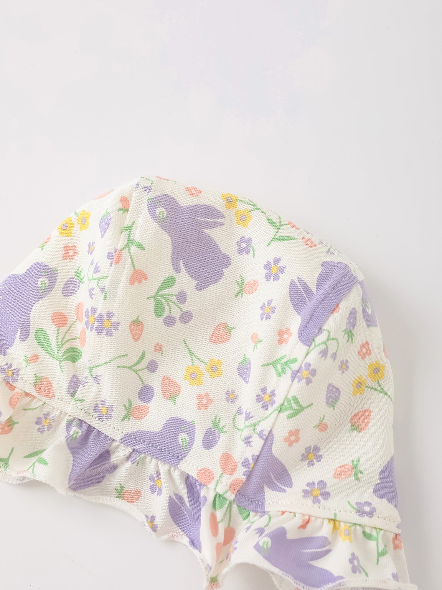 Baby All-Over Bunny Print Ruffle Hat