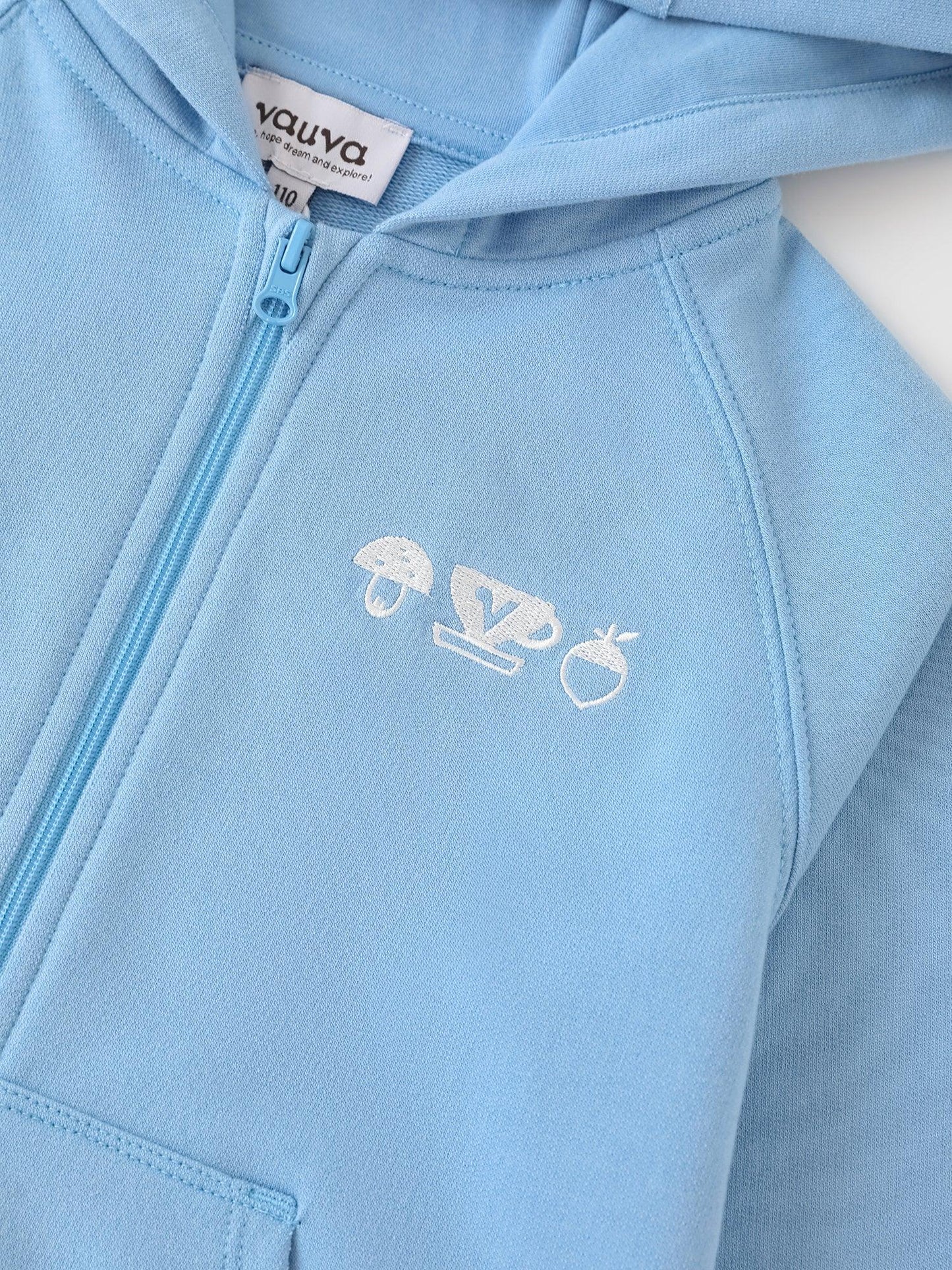 Boys Long Sleeve Embroidery Zipped Hoodie