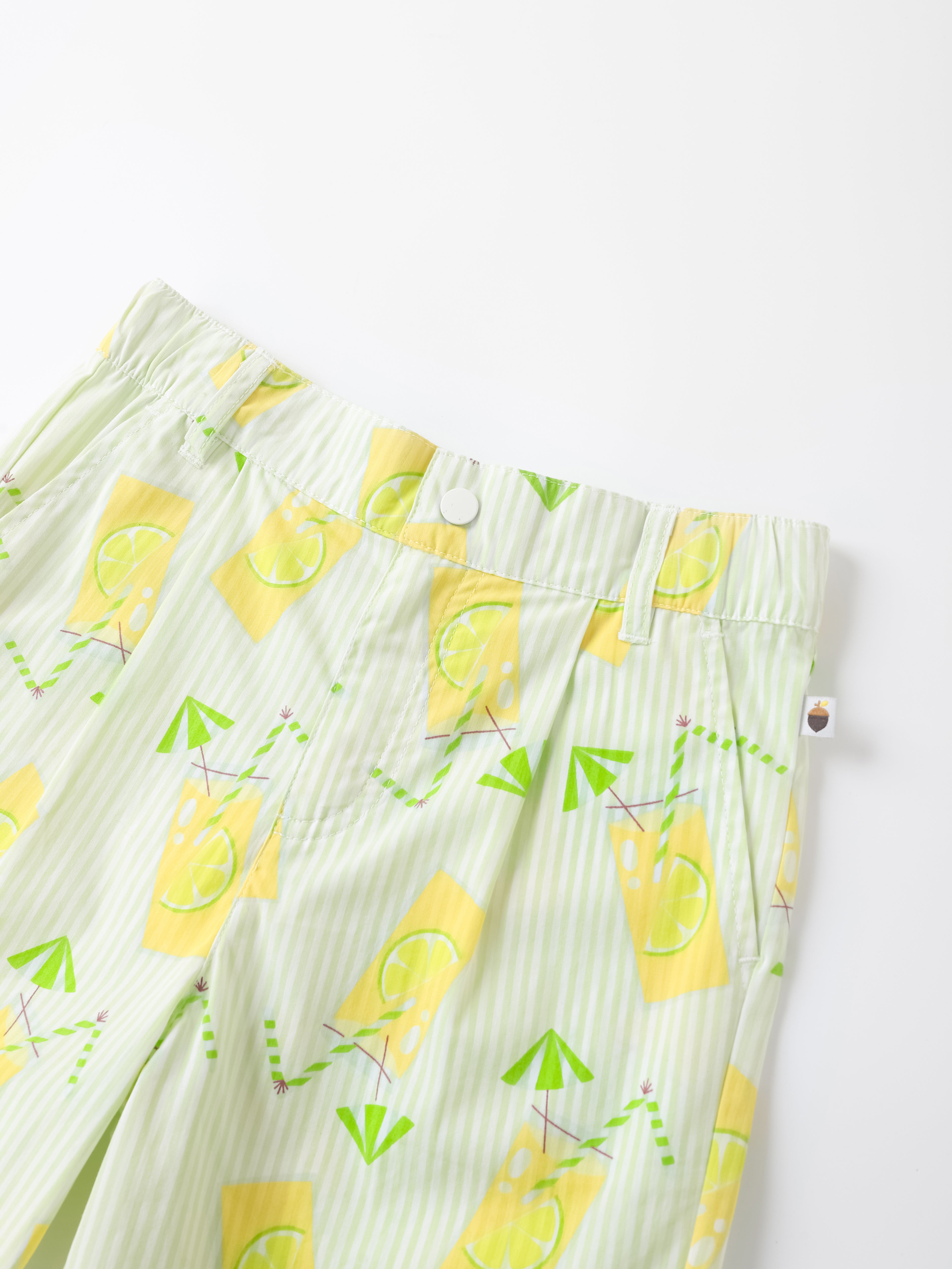 Kid All-Over Lemon Tea Print Shorts