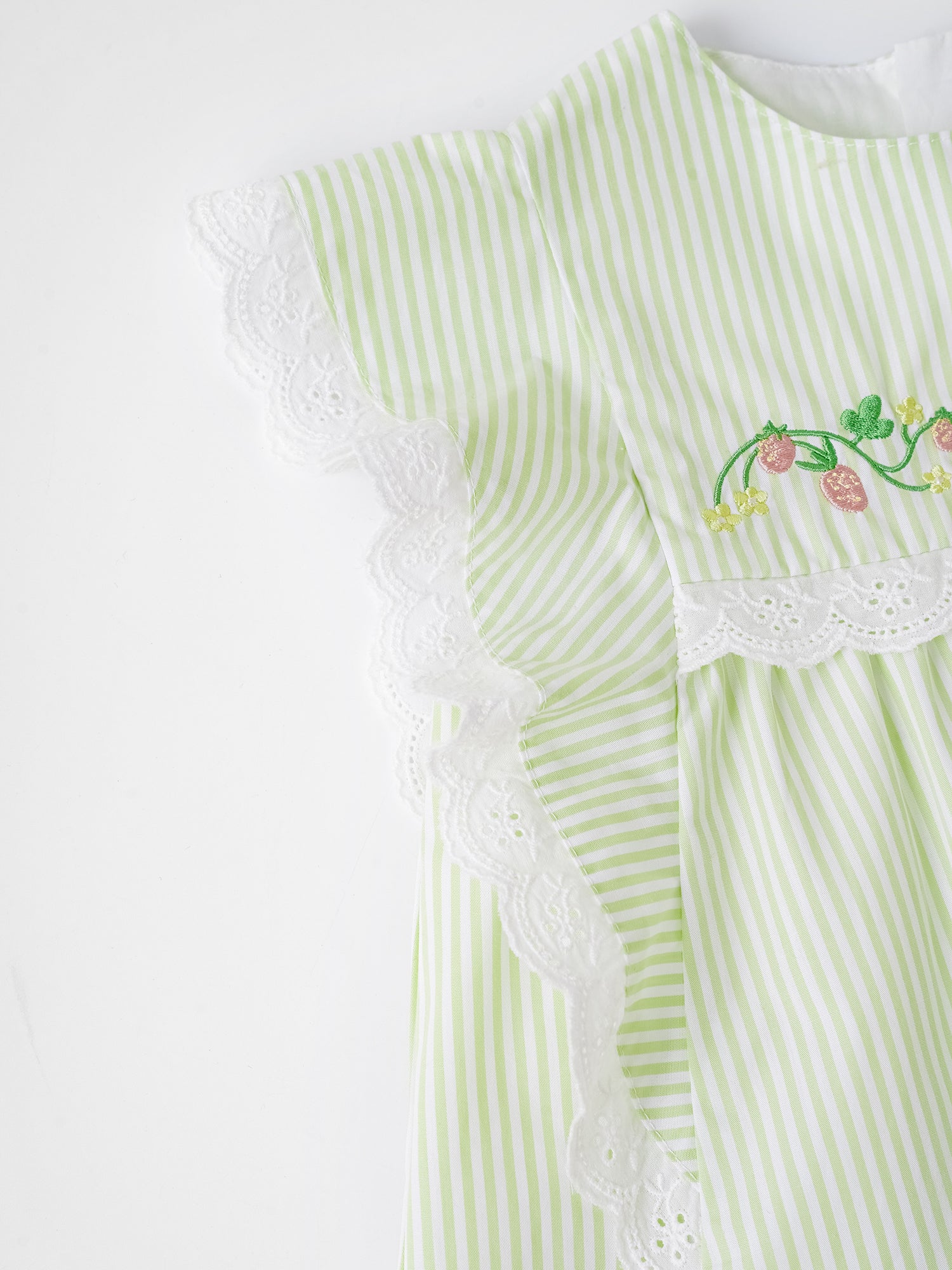 Kid Lace-Trimmed Ruffle Sleeve Dress