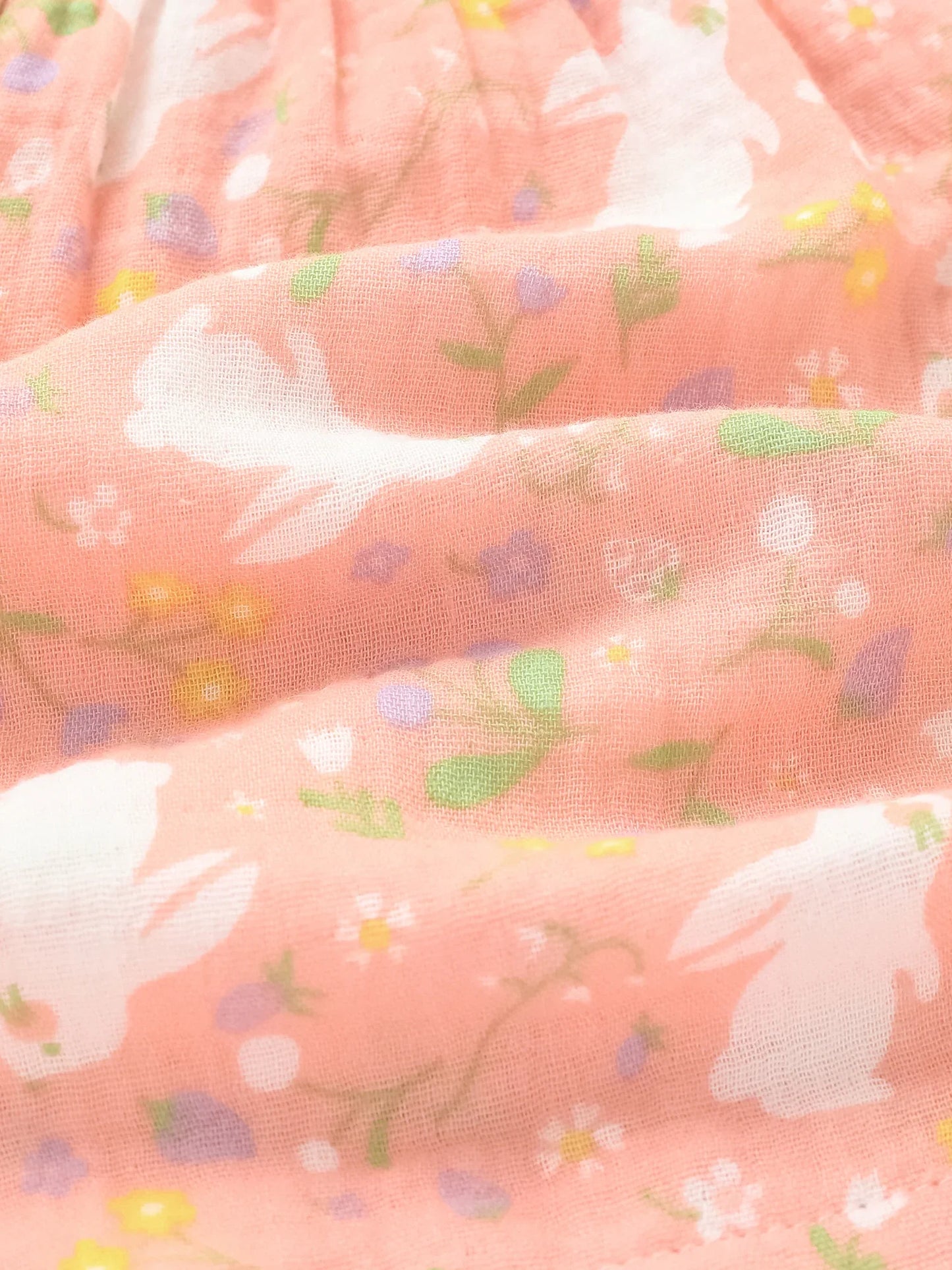 Baby Girls Babydoll Collar Sleeveless All-Over Bunny Print Dress & Knicker Set