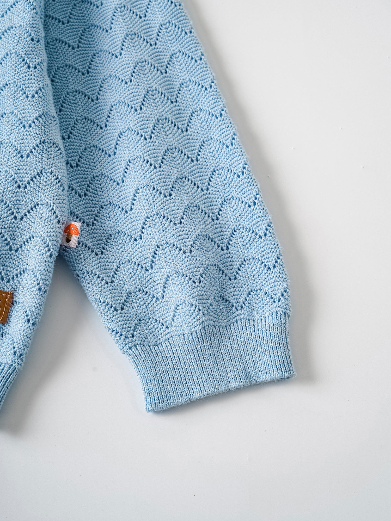 Kid Logo Patch Pointelle Cardigan