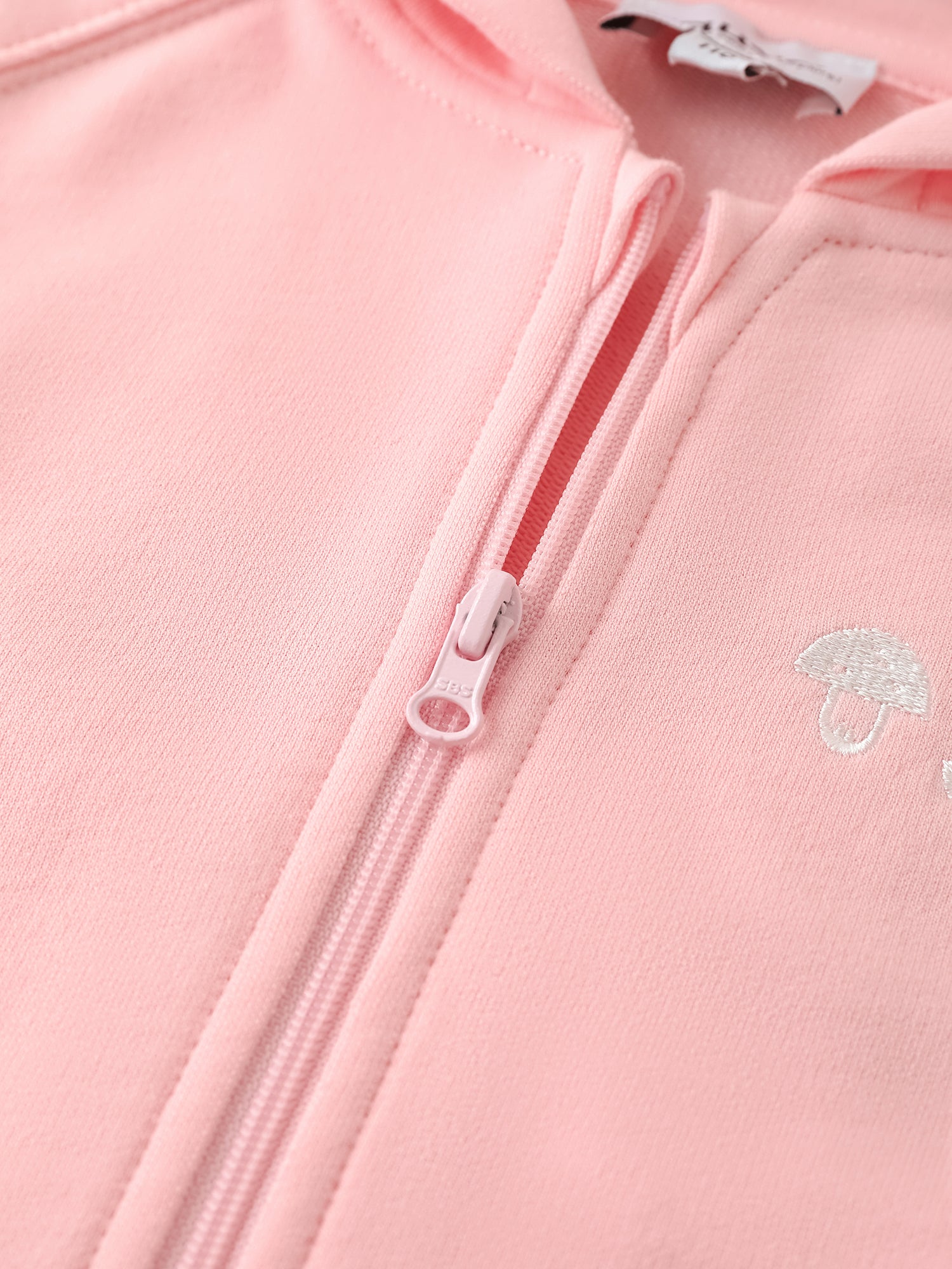 Kid long sleeve embroidery zipped hoodie
