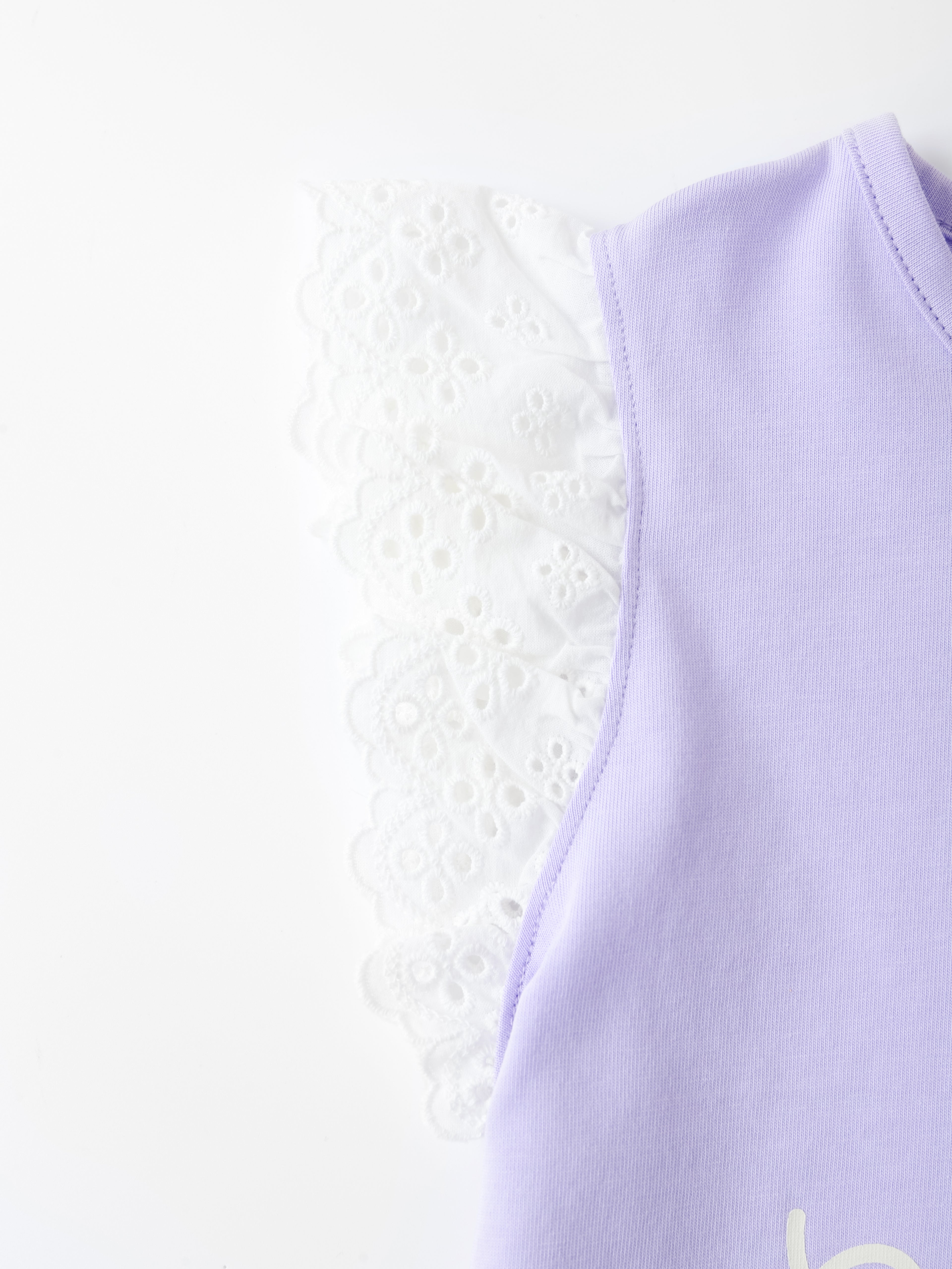 Girls Lace Cap Sleeve Bunny Print Tee