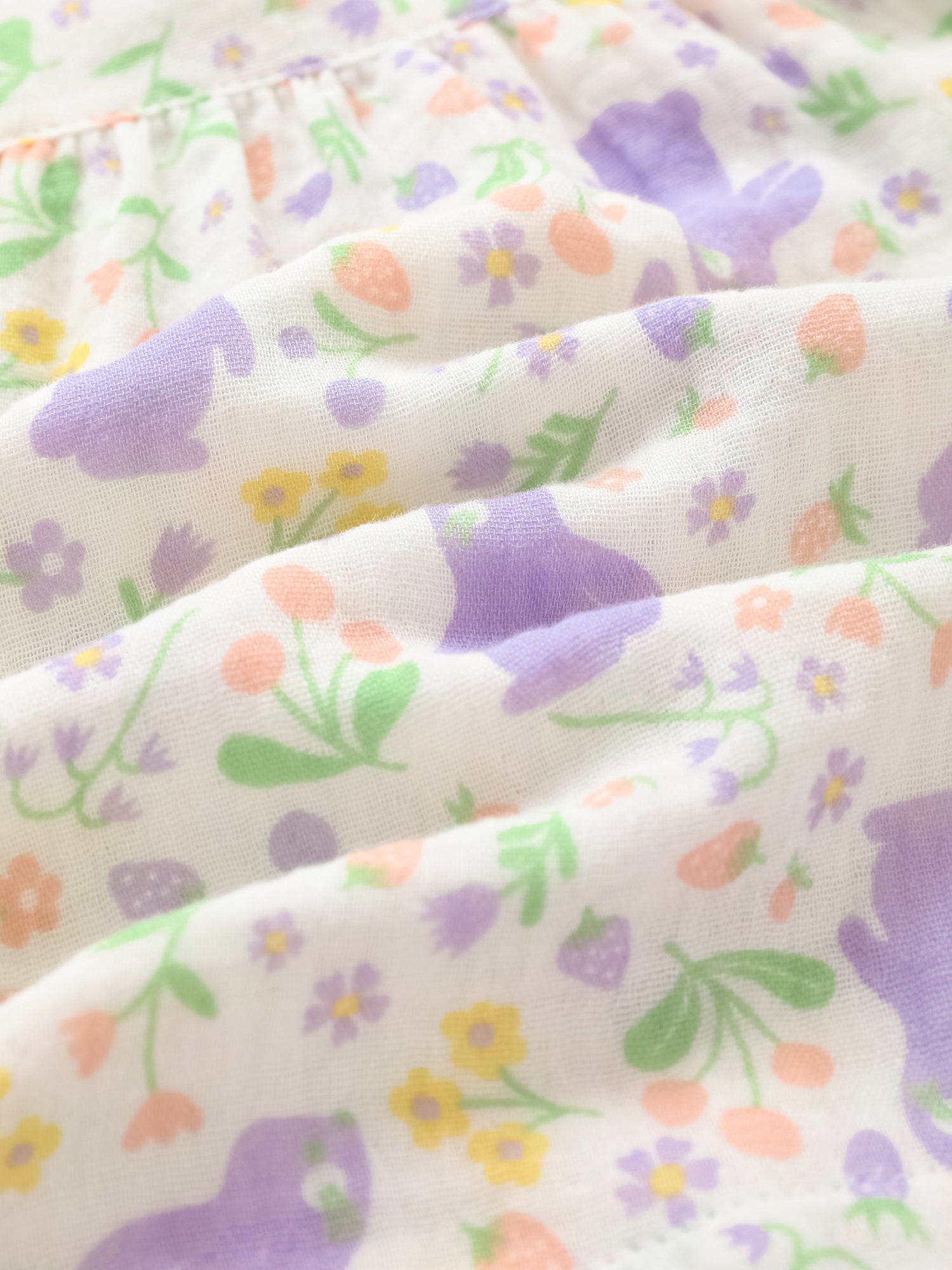 Baby Babydoll Collar Sleeveless All-Over Bunny Print Dress & Knicker Set