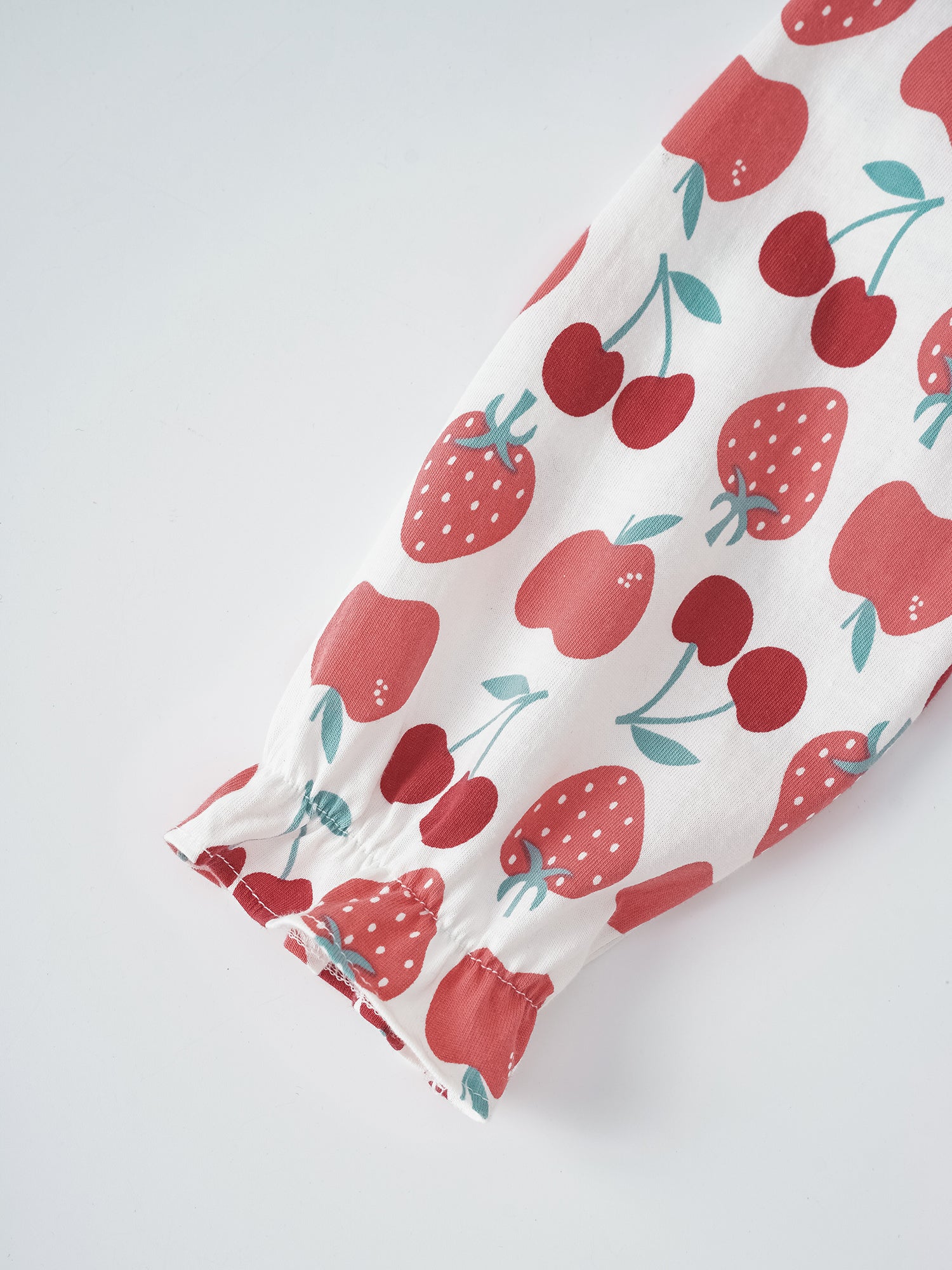 Kid Long Puff Sleeve All-Over Berries Print Dress