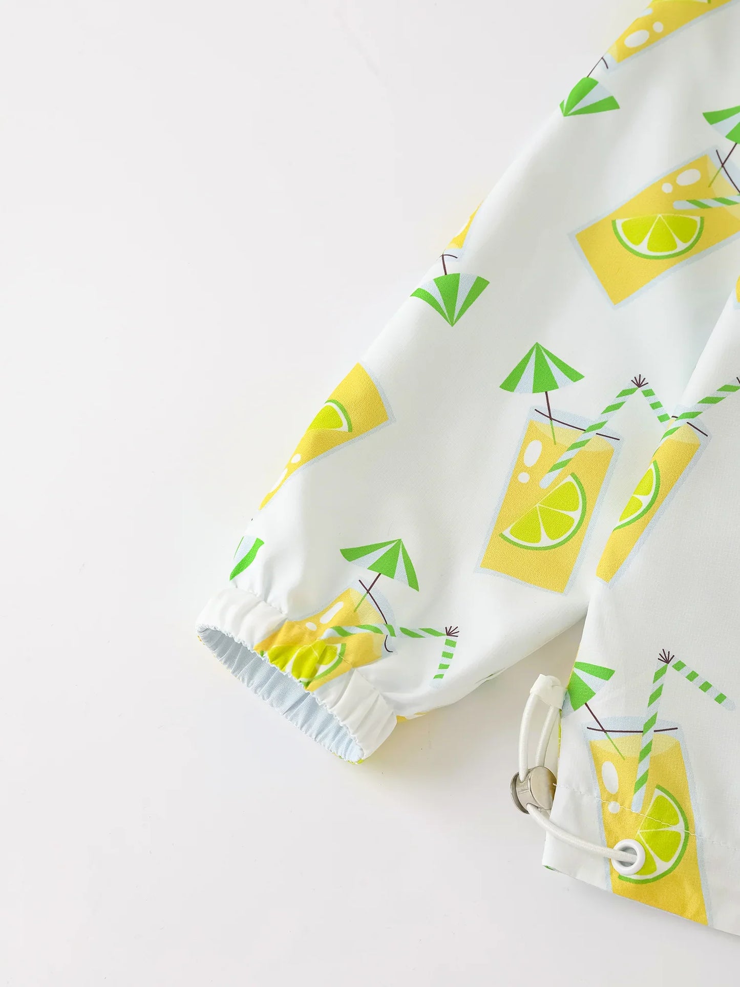 Boys Reversible All-Over Lemon Tea Print Zipped Windbreaker