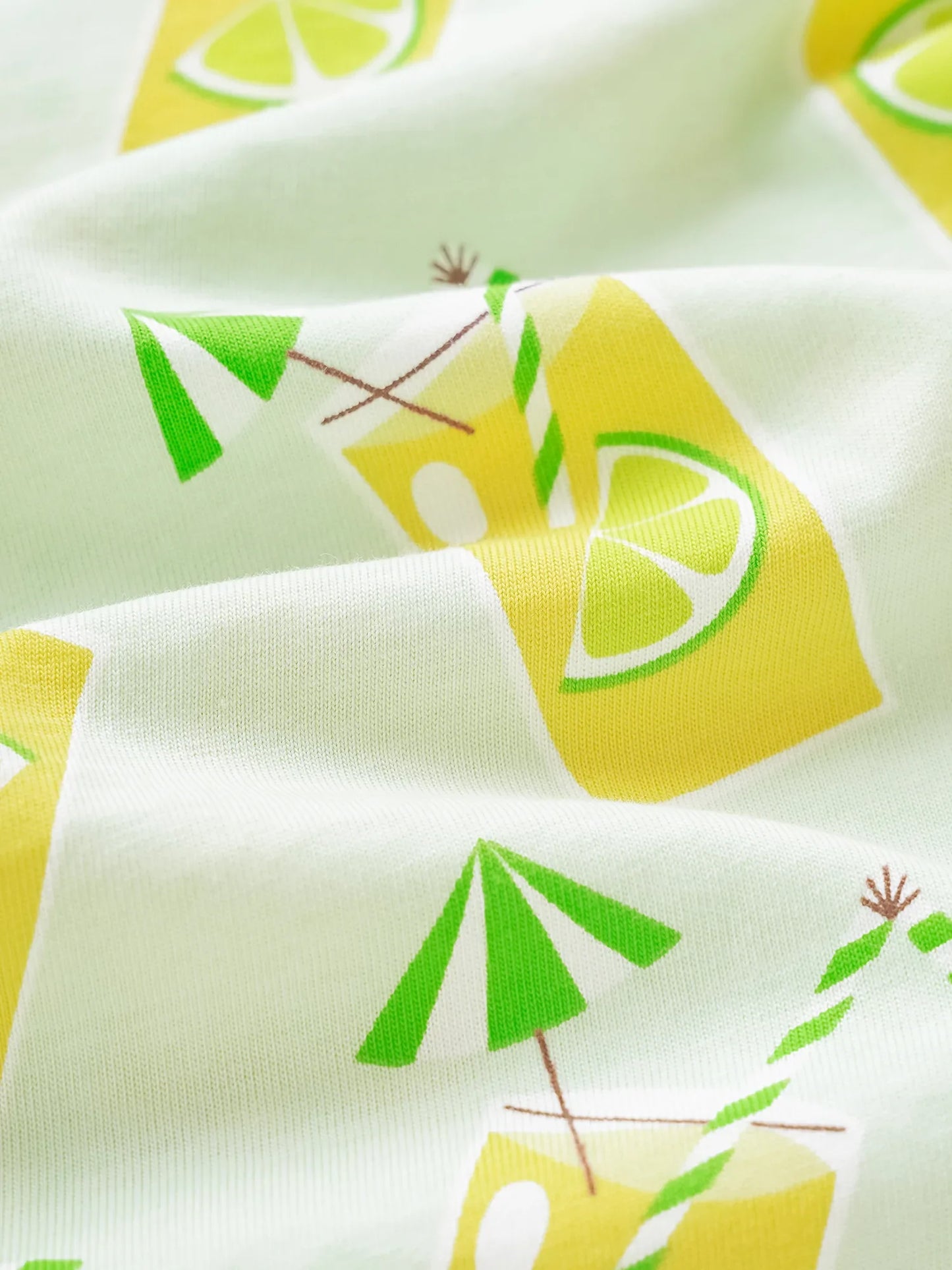 Boys Short Sleeve All-Over Lemon Tea Print Pocket Tee