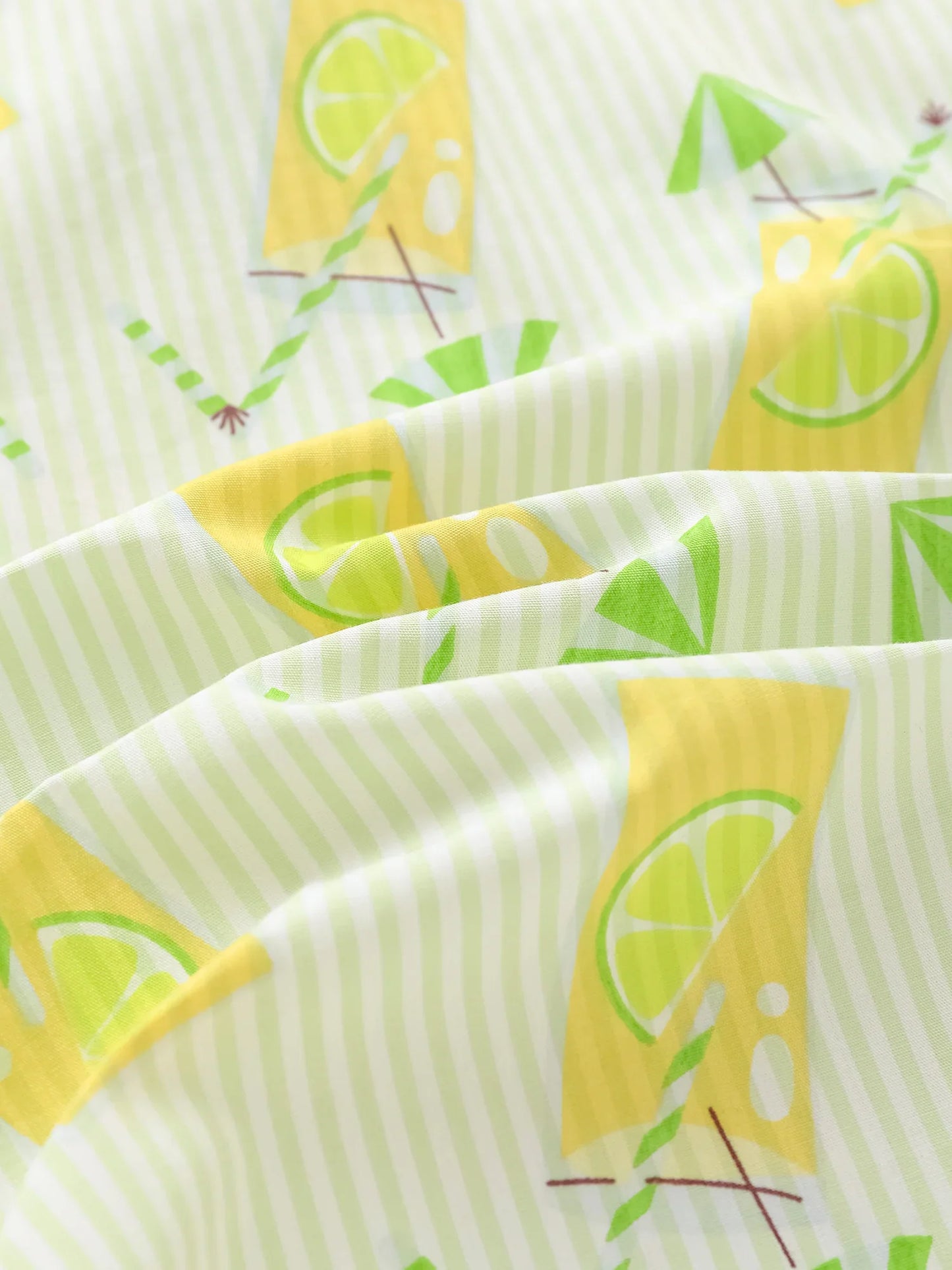 Boys Short Sleeve All-Over Lemon Tea Print Shirt