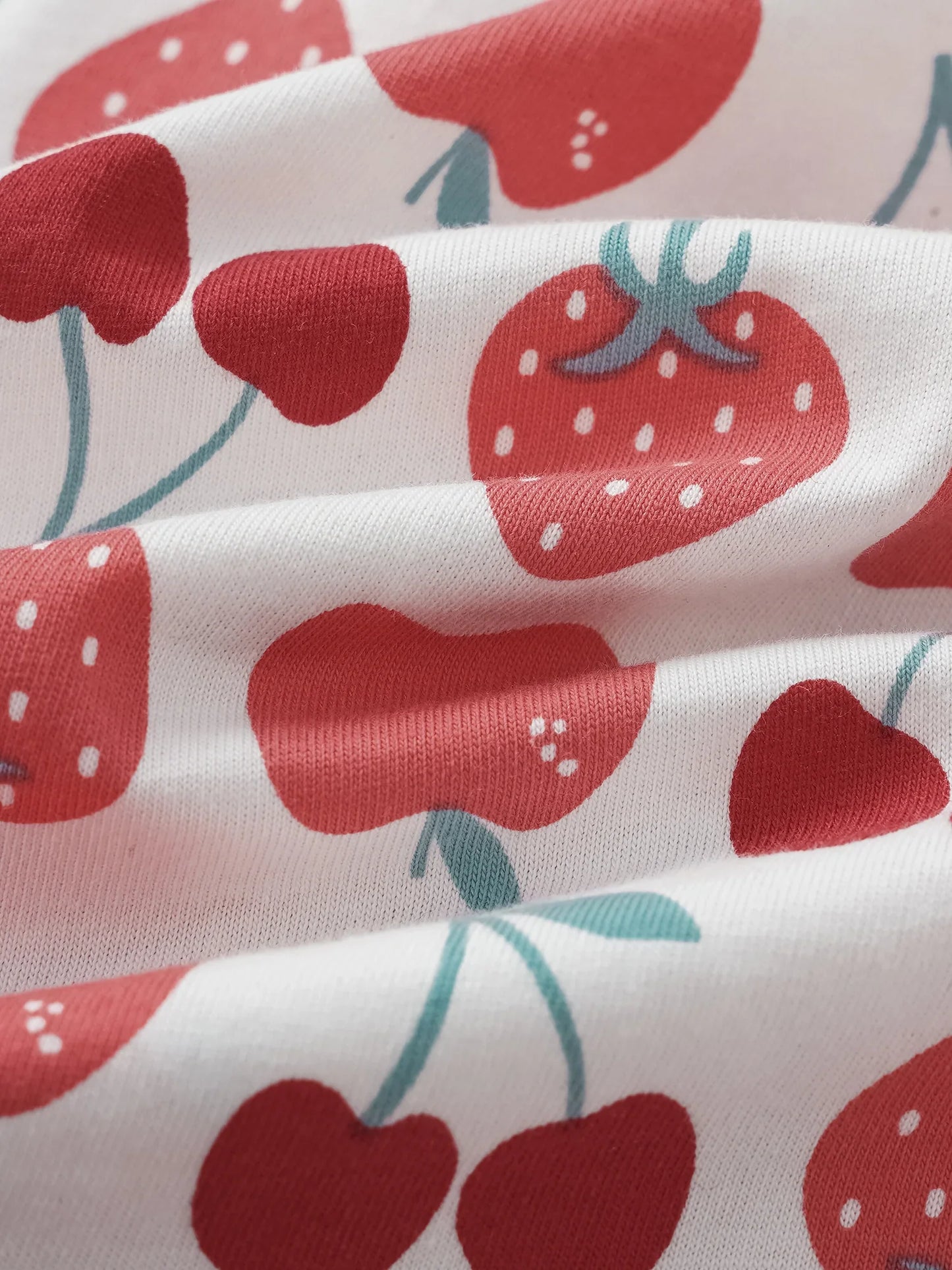 Girls Long Puff Sleeve All-Over Berries Print Dress