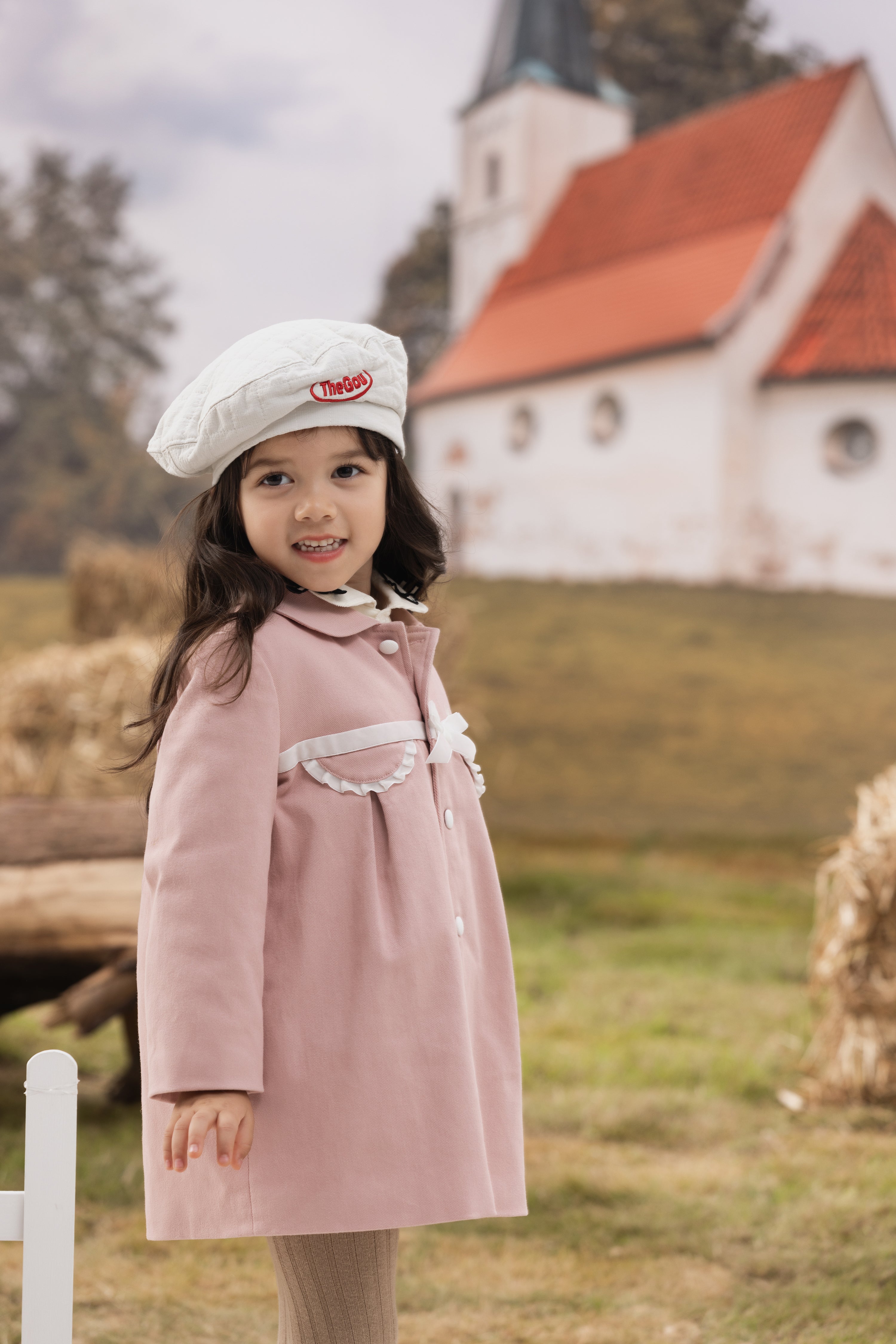VAUVA Vauva FW23 - Girls Embroidered Logo Quilted Coat (Pink) Coat & Jacket