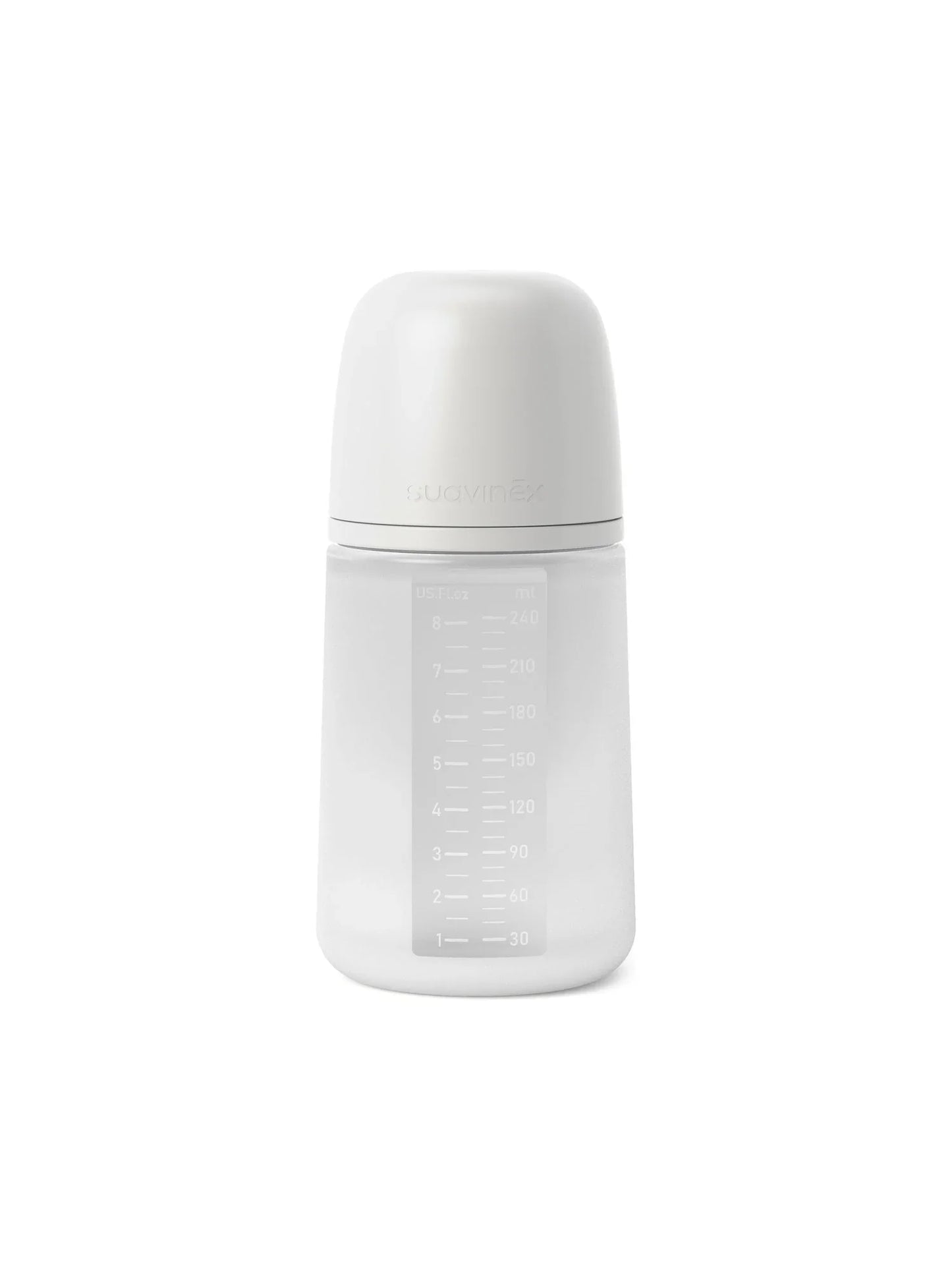 SX Pro防脹氣零感全矽膠中流量仿母乳奶瓶240ml (+3M) - 透明色