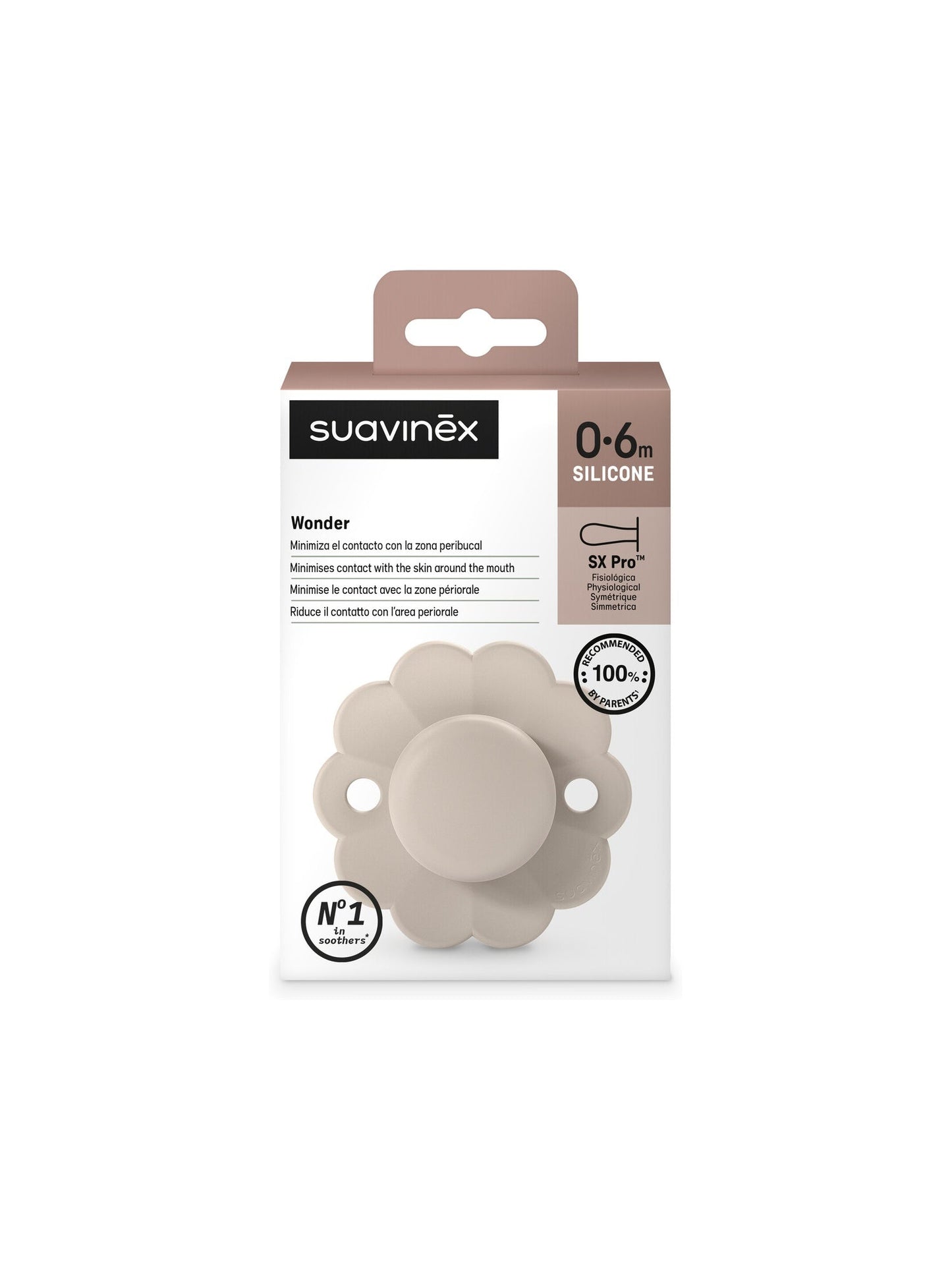 Soother with SX Pro physiological silicone Teat 0-6M - Wonder Mauve Chalk