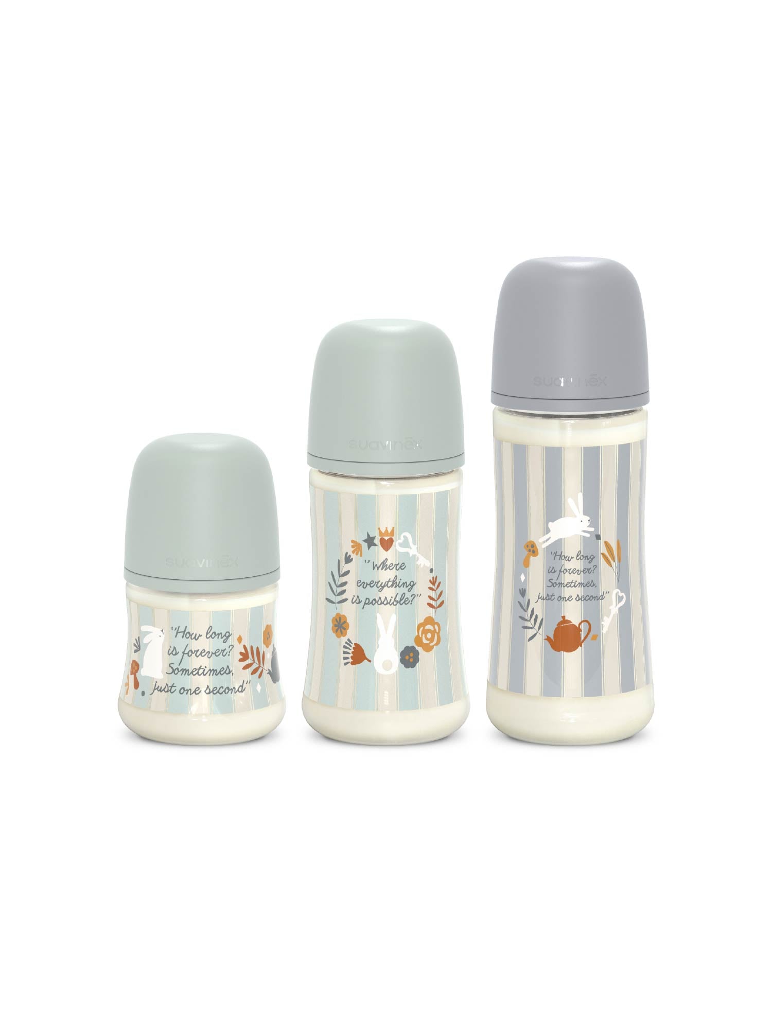 SX Pro 防脹氣慢流量仿母乳奶瓶 (PA) 150ml +0M - Wonderland Stripes Blue Turquoise 藍綠色