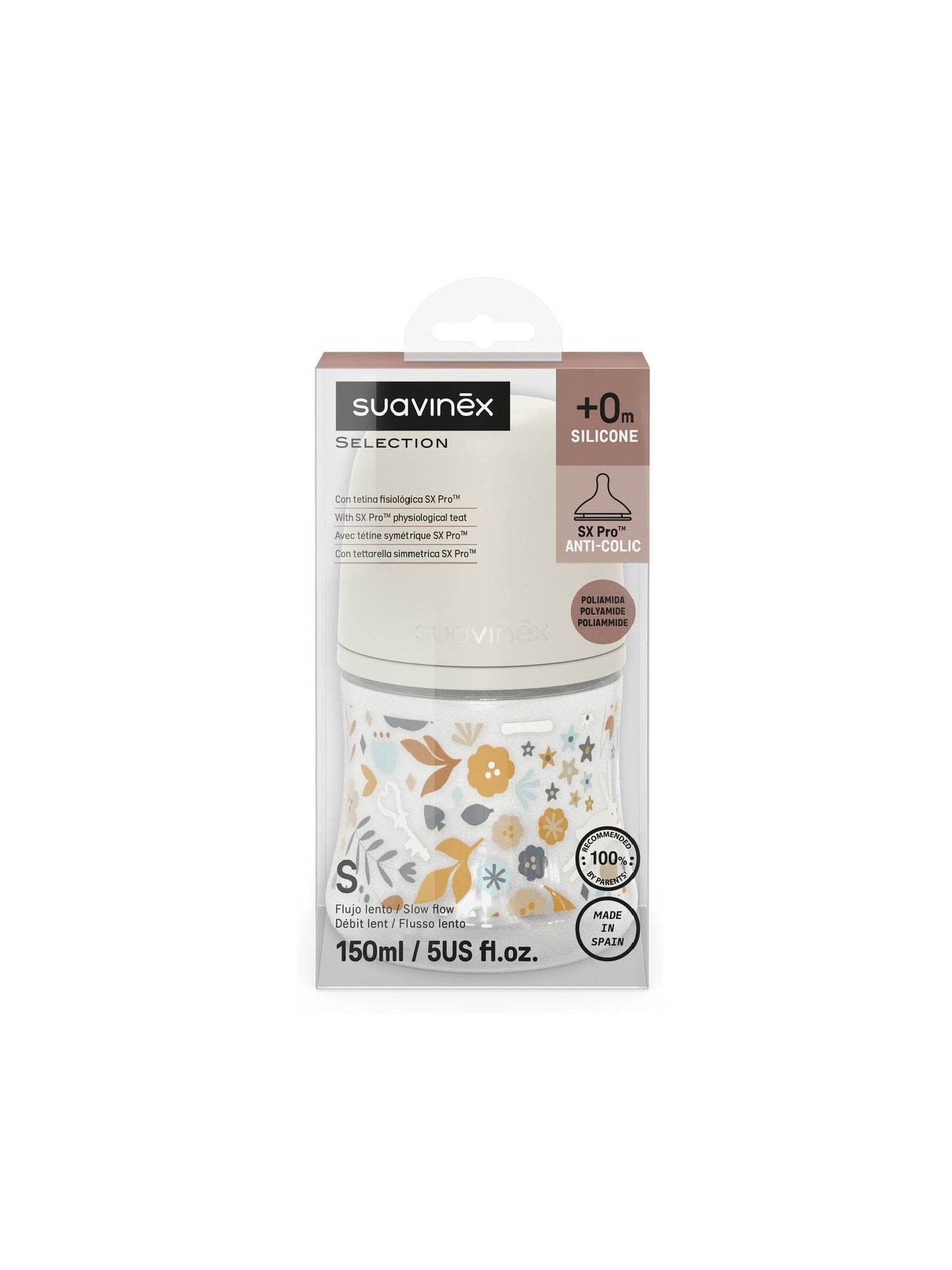 Feeding Bottle (PA) 150ml Slow Flow +0M SX Pro anti-colic Teat - Wonderland Circle Neutral