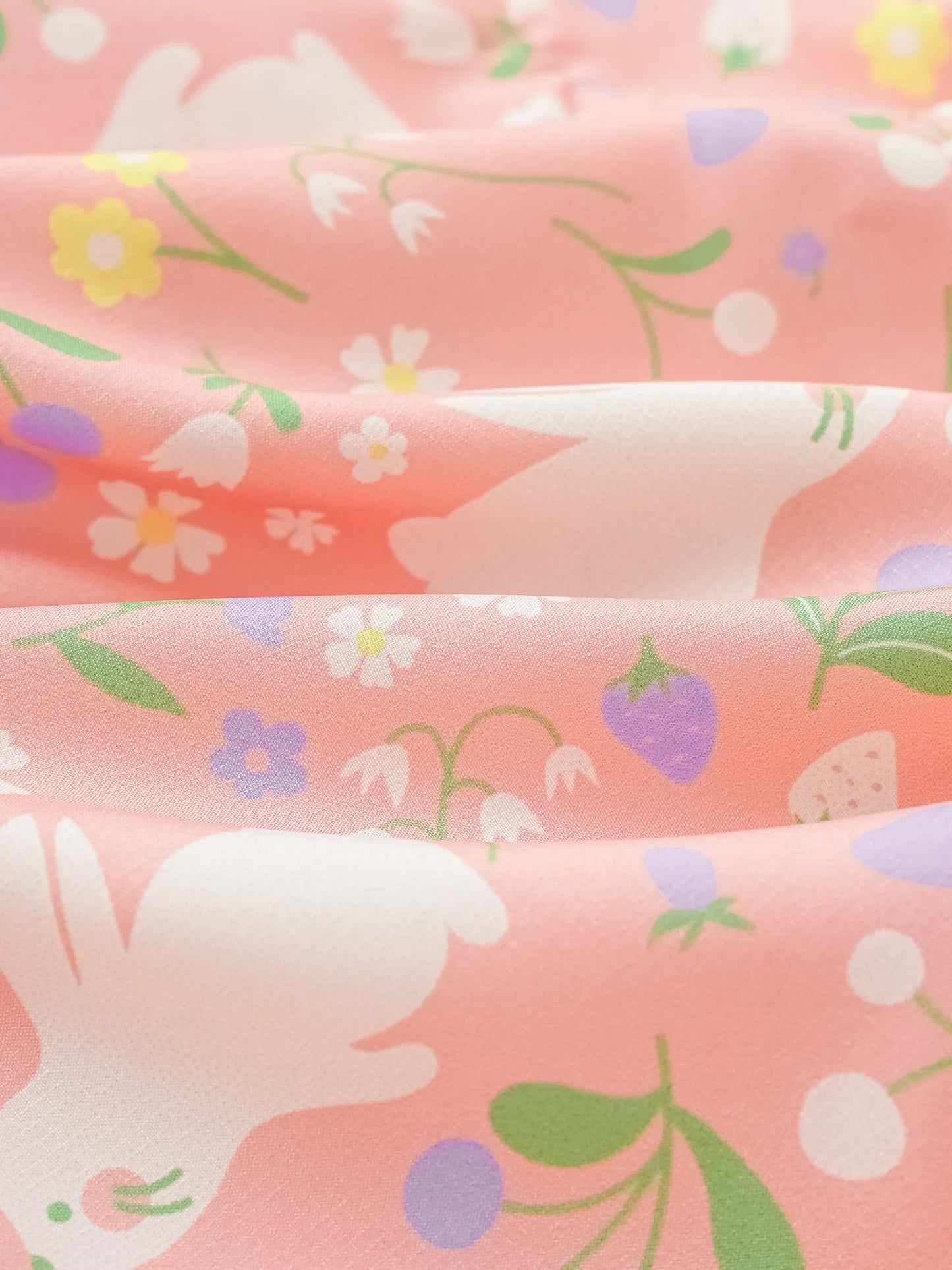 Girls All-Over Bunny Print Frills Zipped Windbreaker