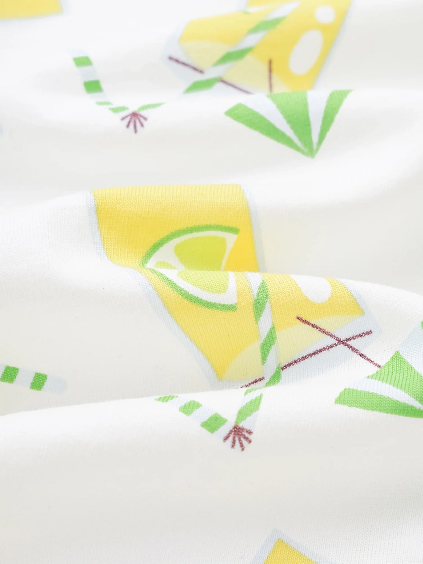 Baby Short Sleeve All-Over Lemon Tea Print Romper