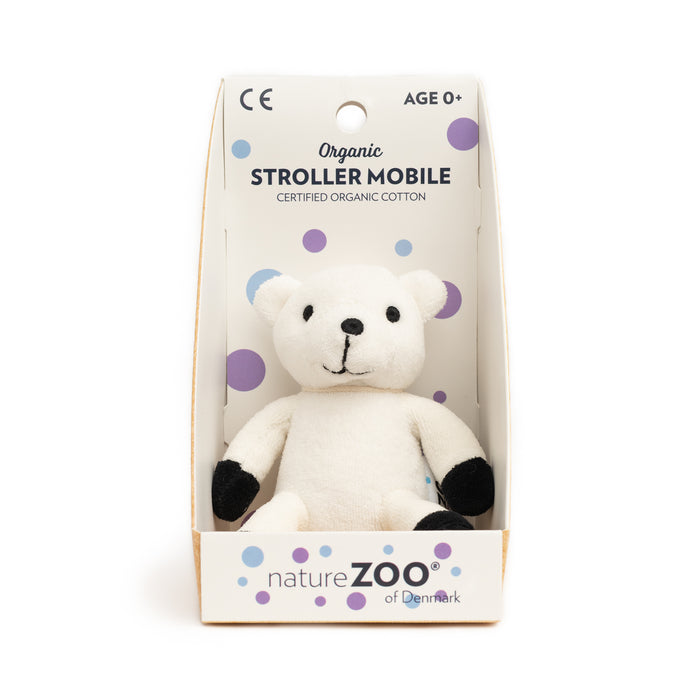 nature Zoo - Organic Stroller Mobile – White Polar Bear - My Little Korner