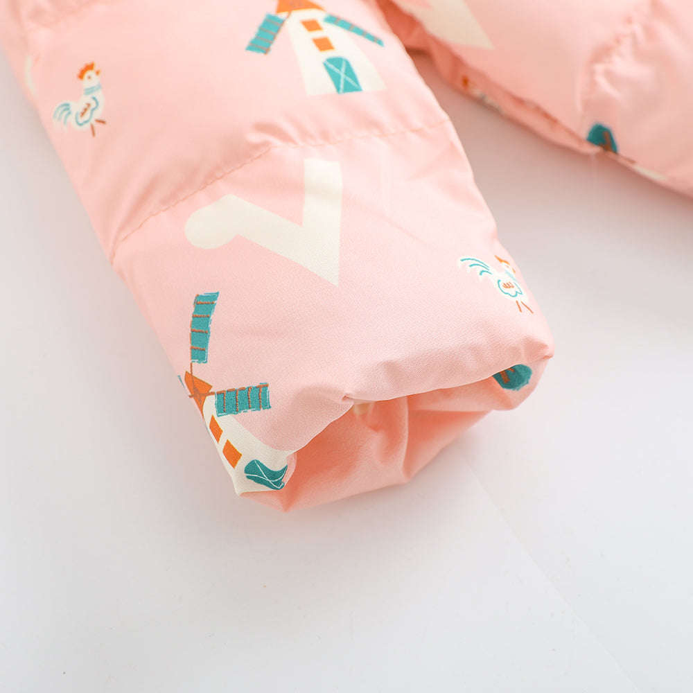 VAUVA Vauva FW23 - Baby Girls Pinwheel Print Coat with Hood (Pink) Coat & Jacket