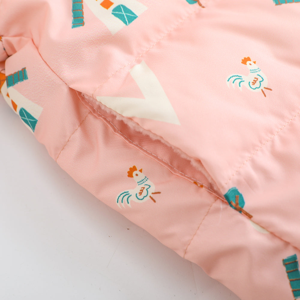 VAUVA Vauva FW23 - Baby Girls Pinwheel Print Coat with Hood (Pink) Coat & Jacket