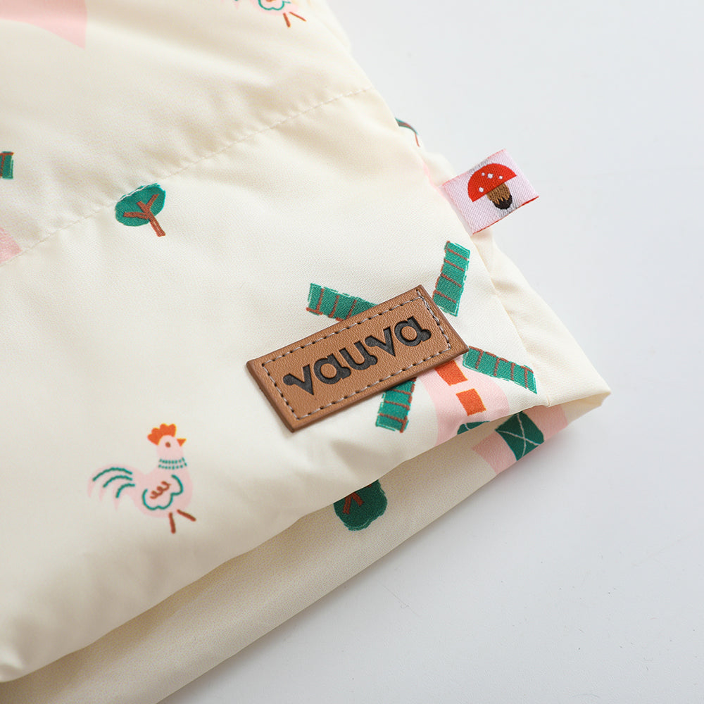VAUVA Vauva FW23 - Baby Girls Pinwheel All Over Print Coat (White) Coat & Jacket