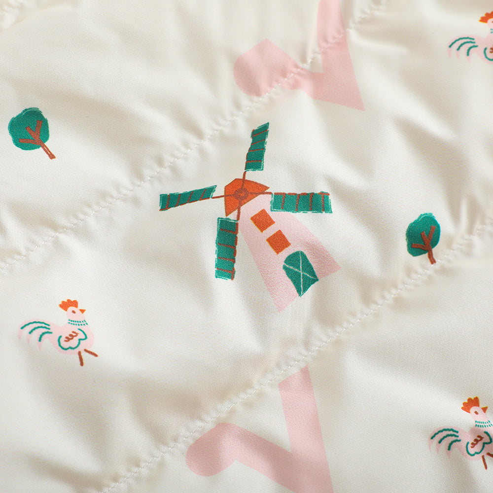 VAUVA Vauva FW23 - Baby Girls Pinwheel All Over Print Coat (White) Coat & Jacket