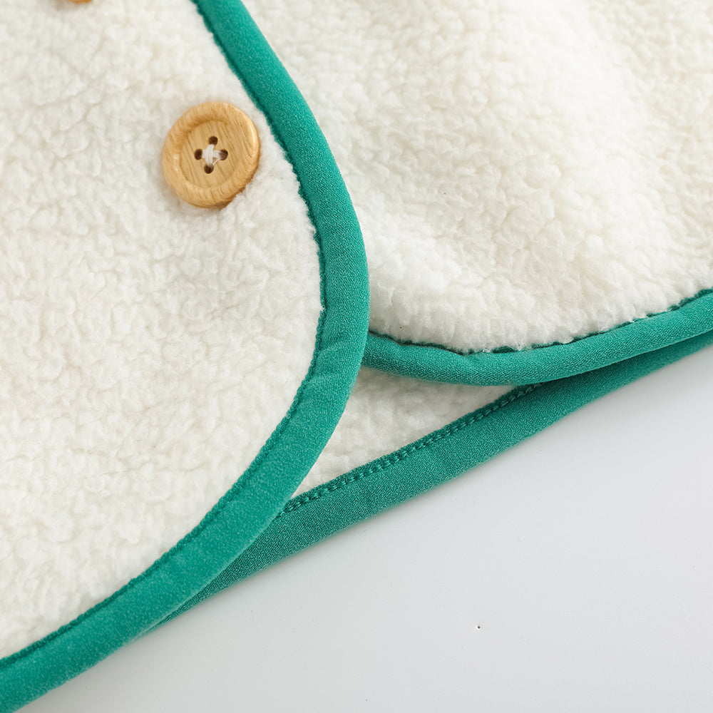 Bear-Embroidered Teddy Gilet